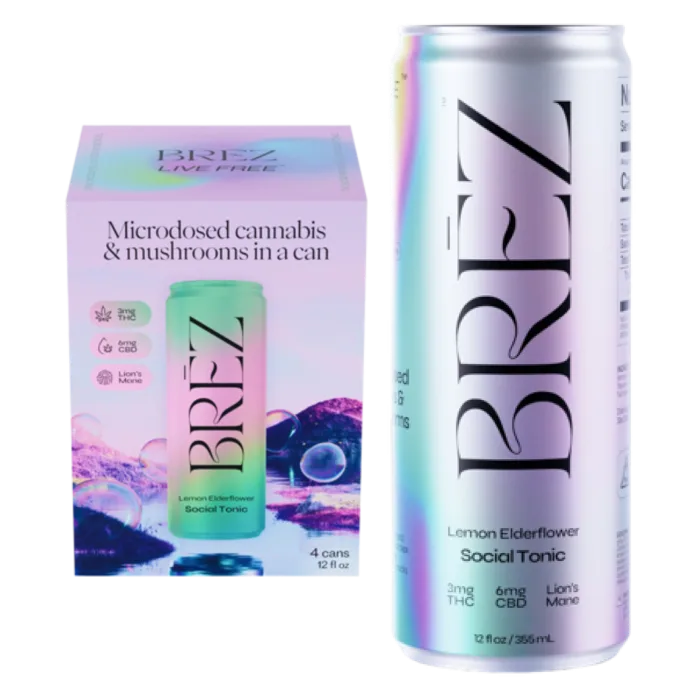 BREZ 3mg THC 2200mg Lion's Mane 4pk Can