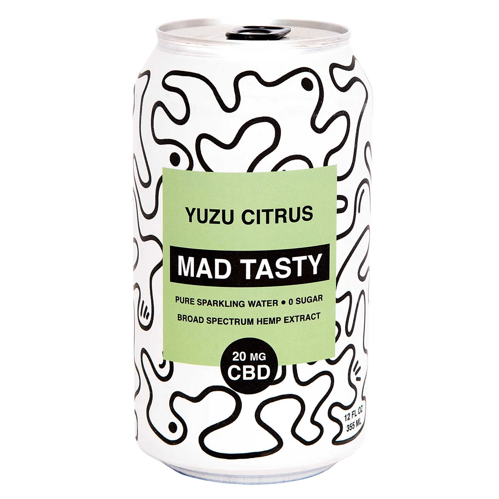 Mad Tasty Yuzu Citrus CBD Sparkling Water Can 20mg