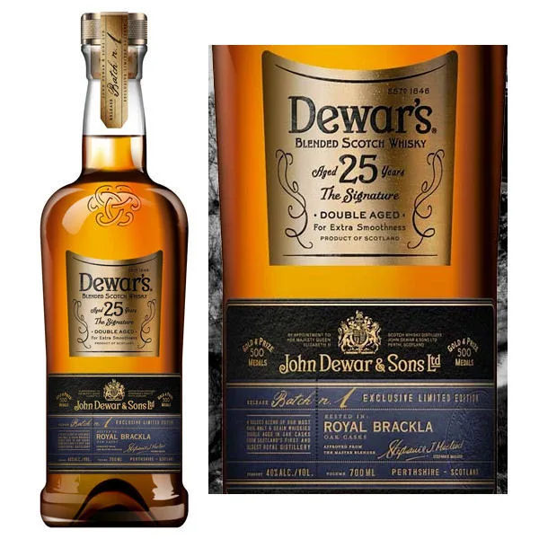 Dewars 25 Year Old The Signature  Double Aged Blended Scotch 750Ml