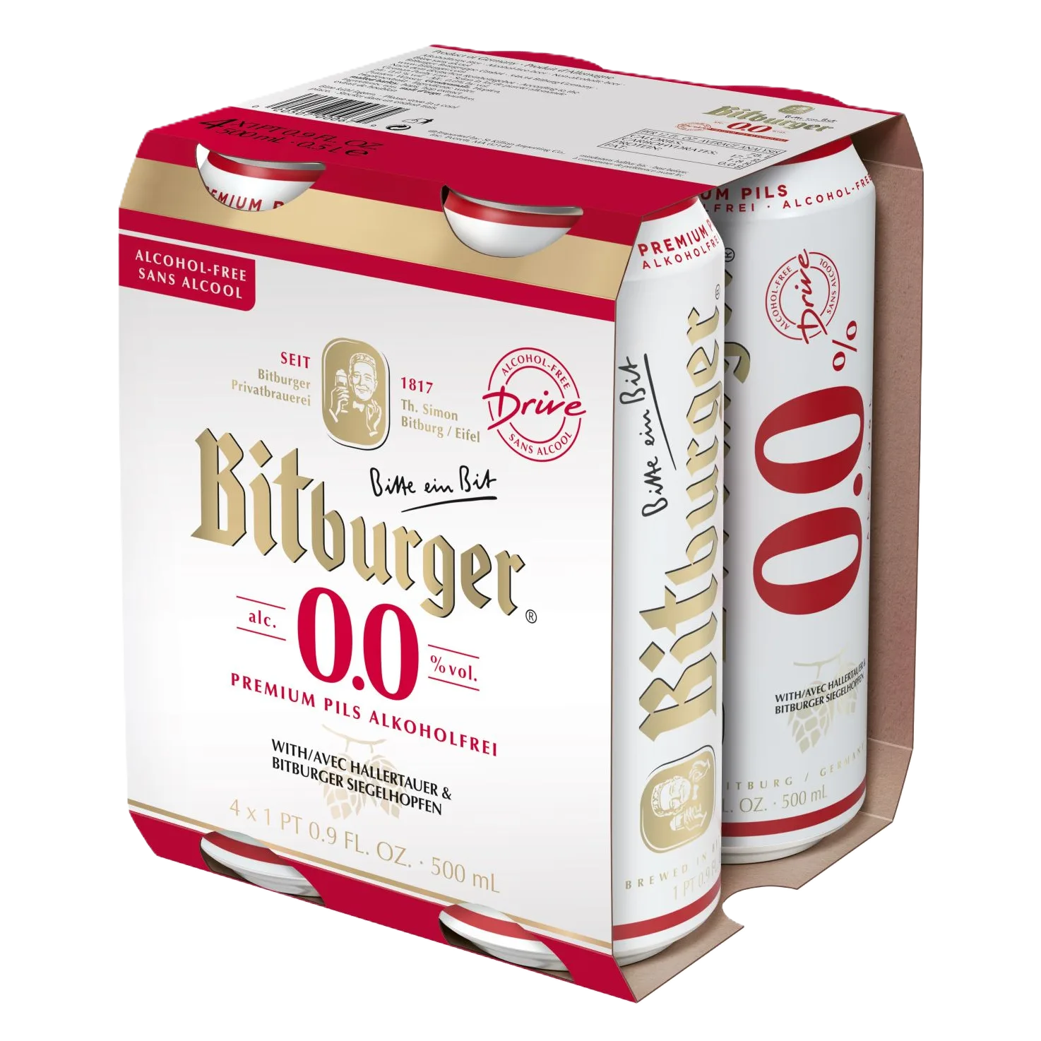 Bitburger Drive Non-Alcoholic (4PKC 16.9 OZ)