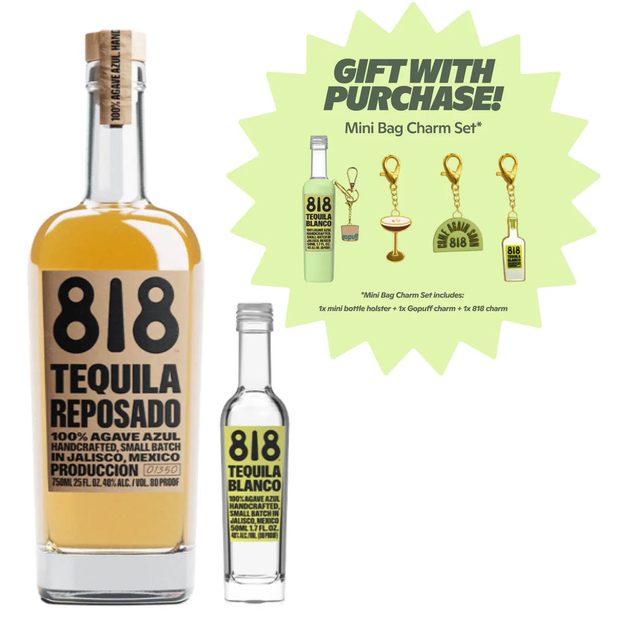 818 Tequila Reposado + Blanco + Gift With Purchase!