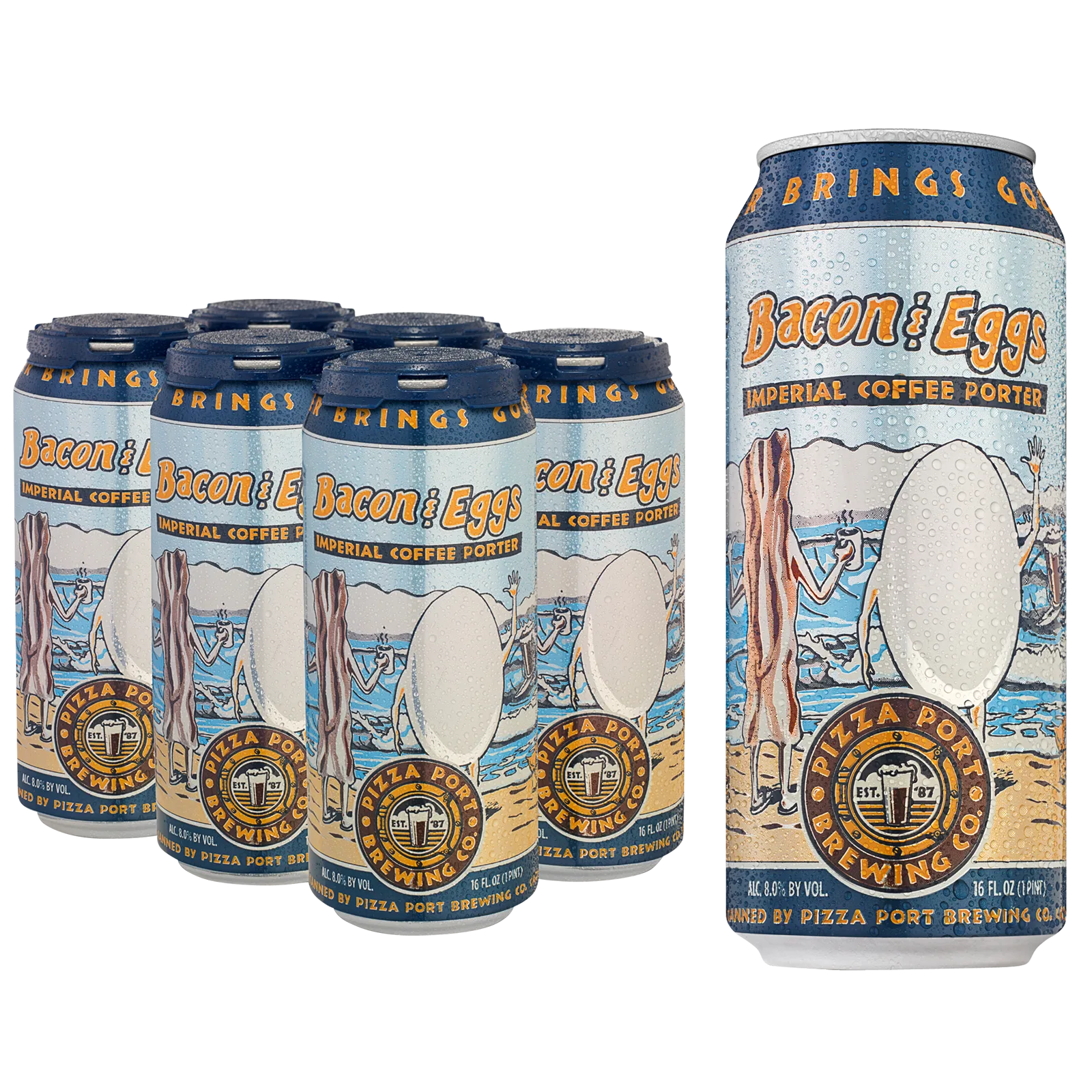 Pizza Port Brewing Tier 3 Seasonal - Bacon & Eggs Porter 6pk 16oz Can
