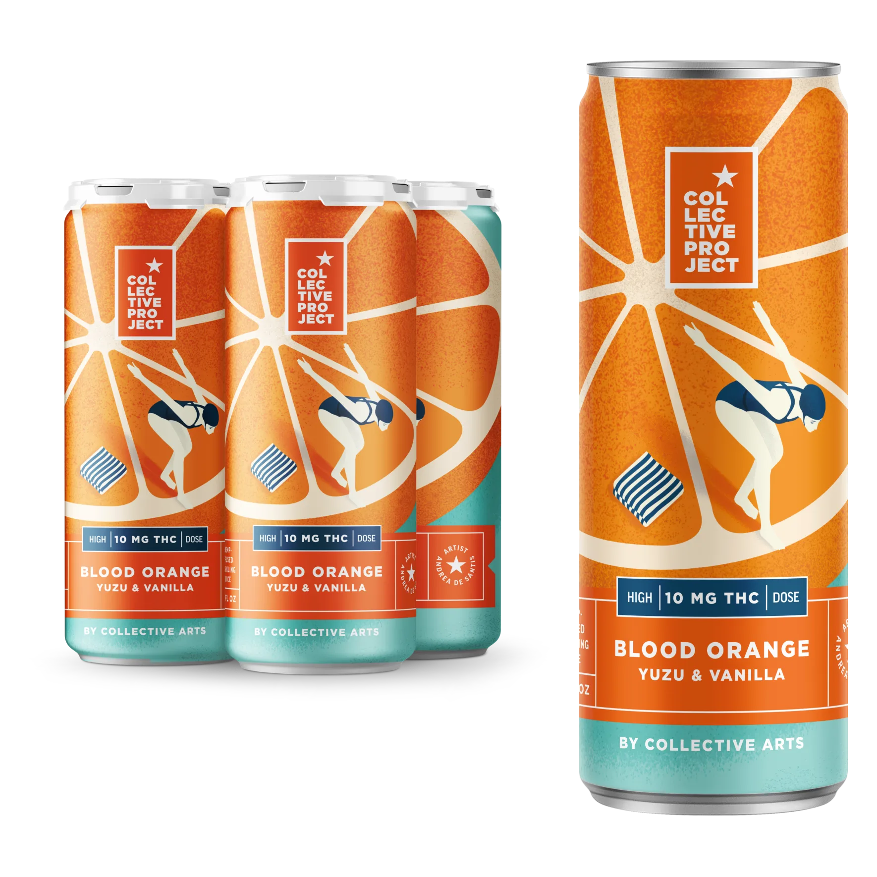 Collective Project 10mg THC Blood Orange Yuzu Vanilla Sparkling Juice 4pk Can