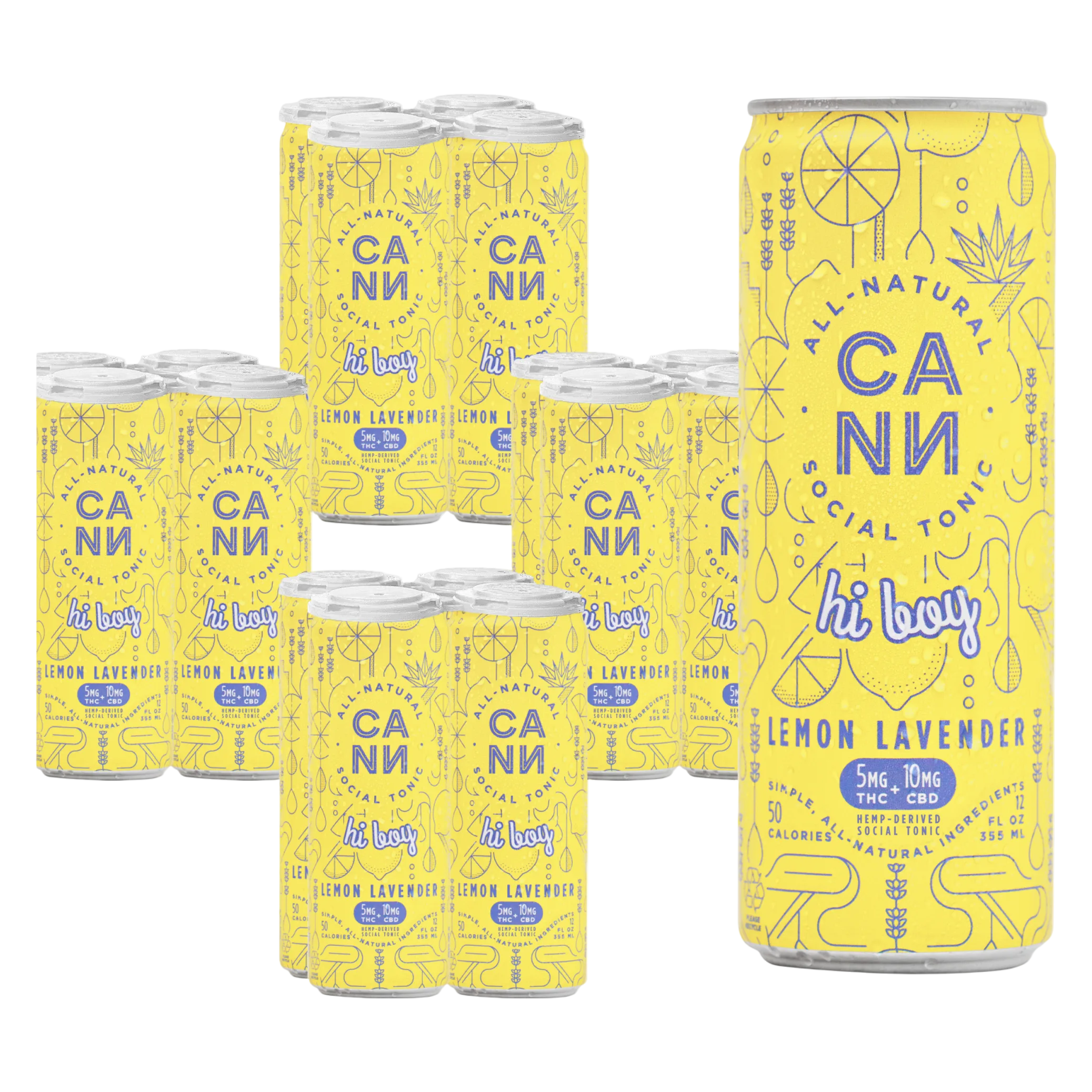 Cann Lemon Lavender 5mg THC 10mg CBD Seltzer 16pk Can
