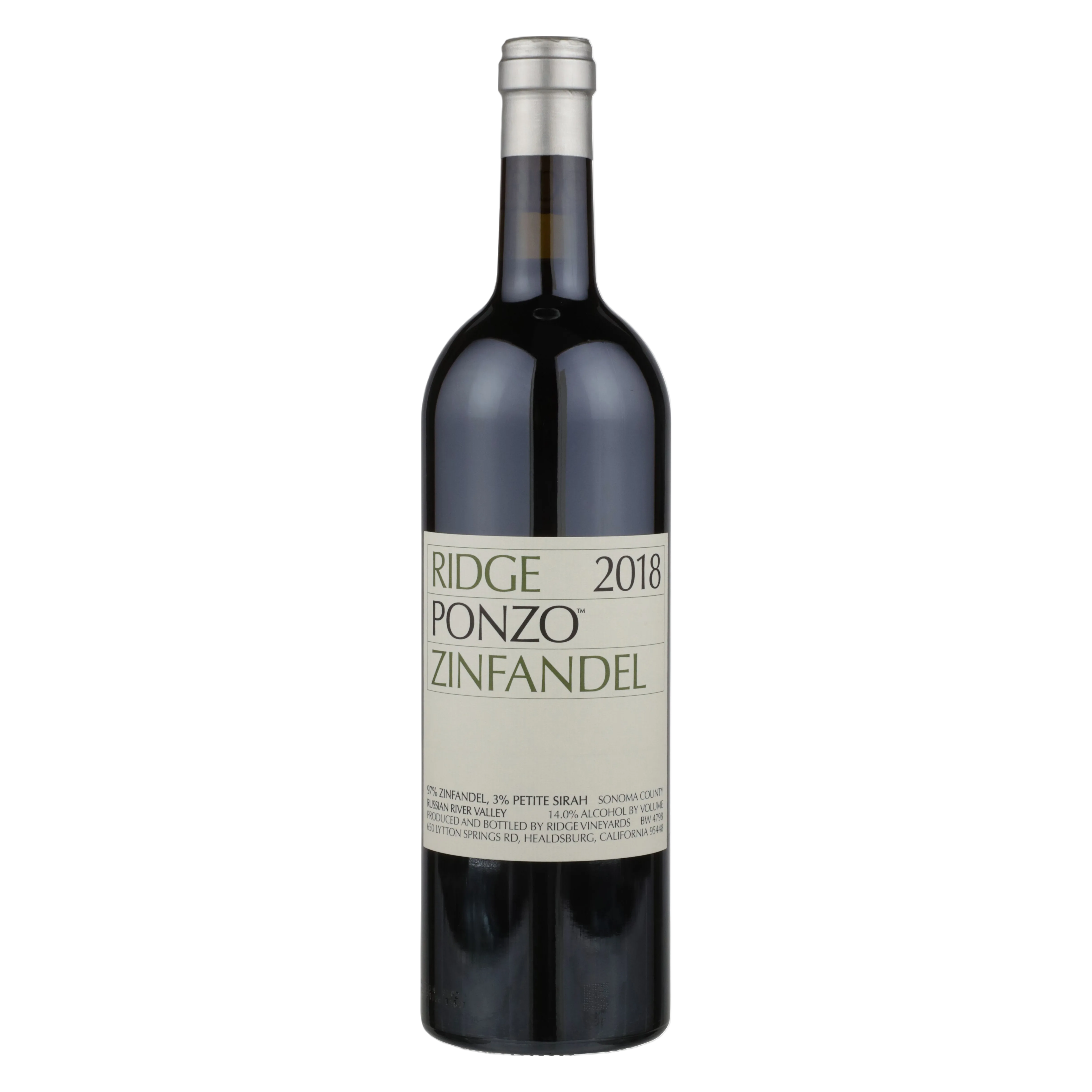 Ridge Zinfandel Ponzo Vineyards
