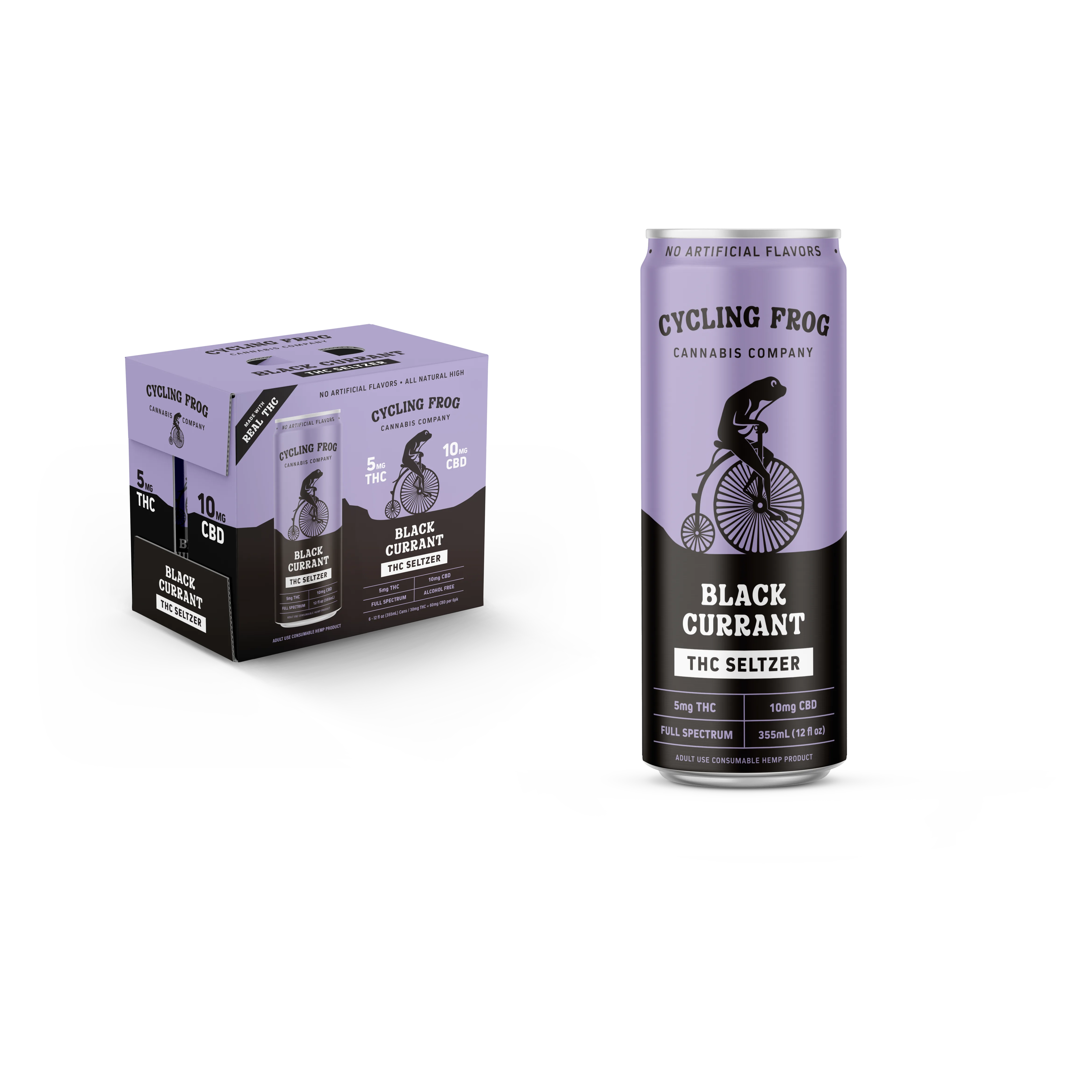 Cycling Frog 5mg THC Black Currant Seltzer 6pk Can