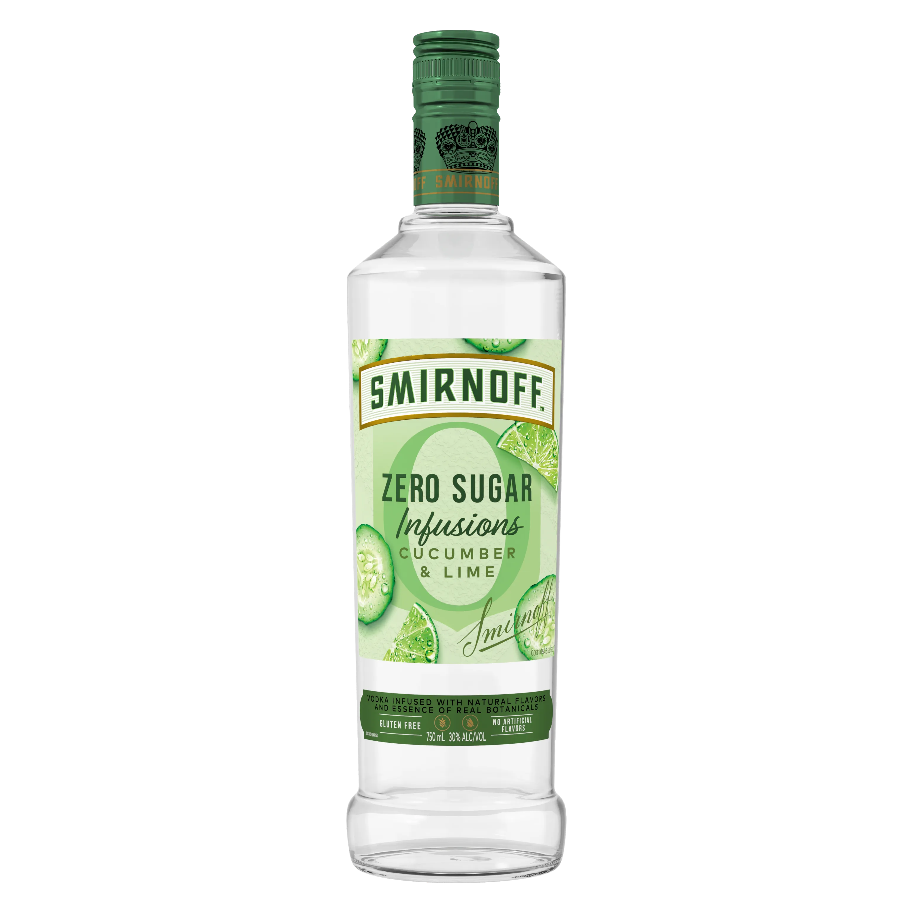 Smirnoff Zero Sugar Infusions Cucumber & Lime (Vodka Infused with Natural Flavors & Essence of Real Botanicals), (60 P