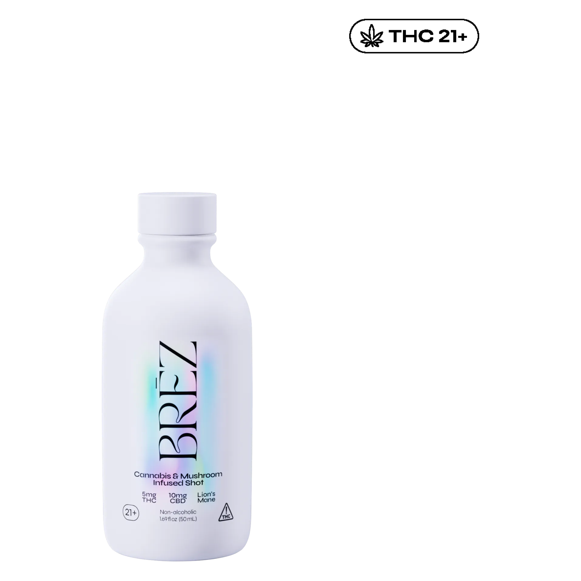 BREZ 5mg THC and Lions Mane Mushroom Infused Lemon Elderflower Spirit 1.69oz Btl