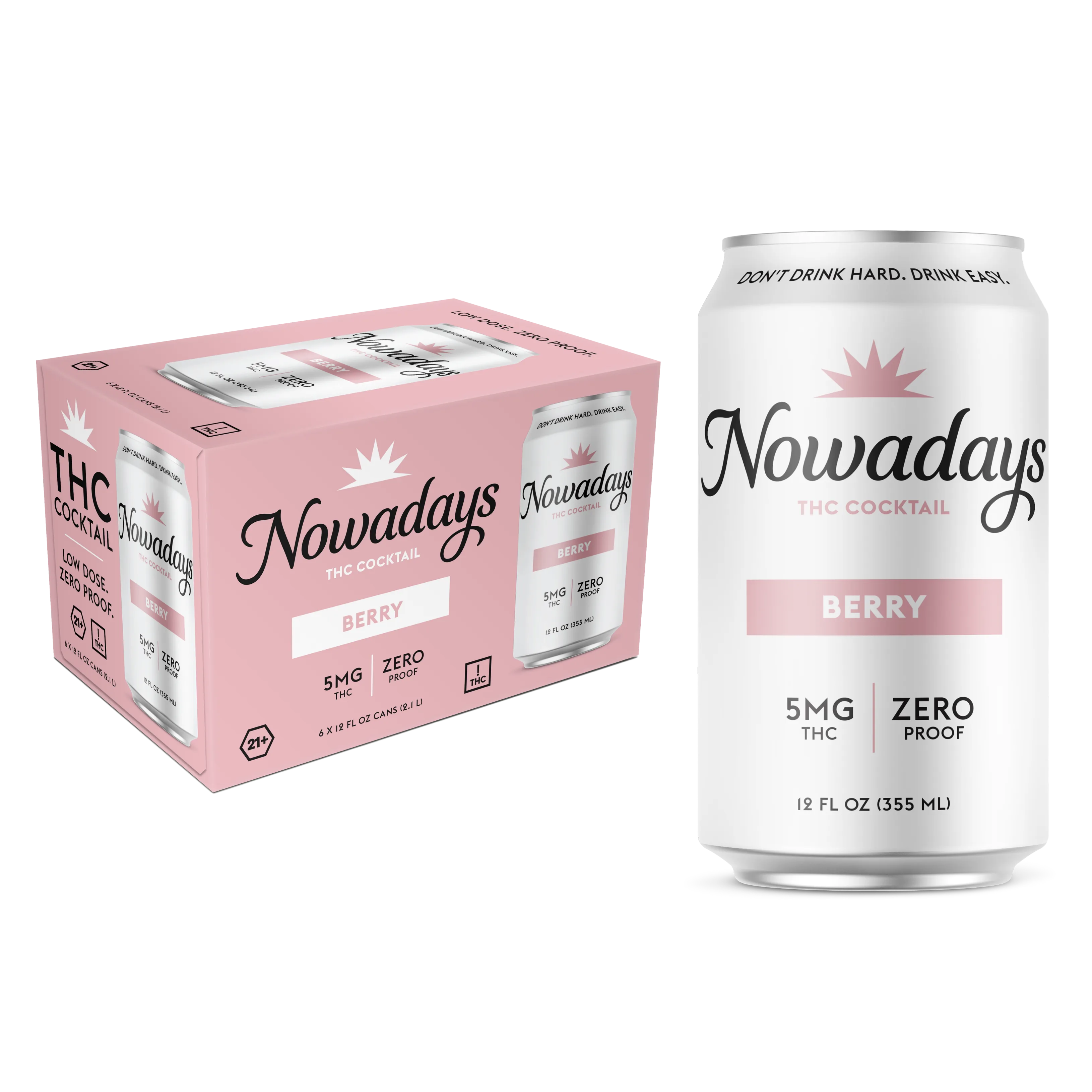 Nowadays Berry 5MG THC Drink 6pk Cans- XL