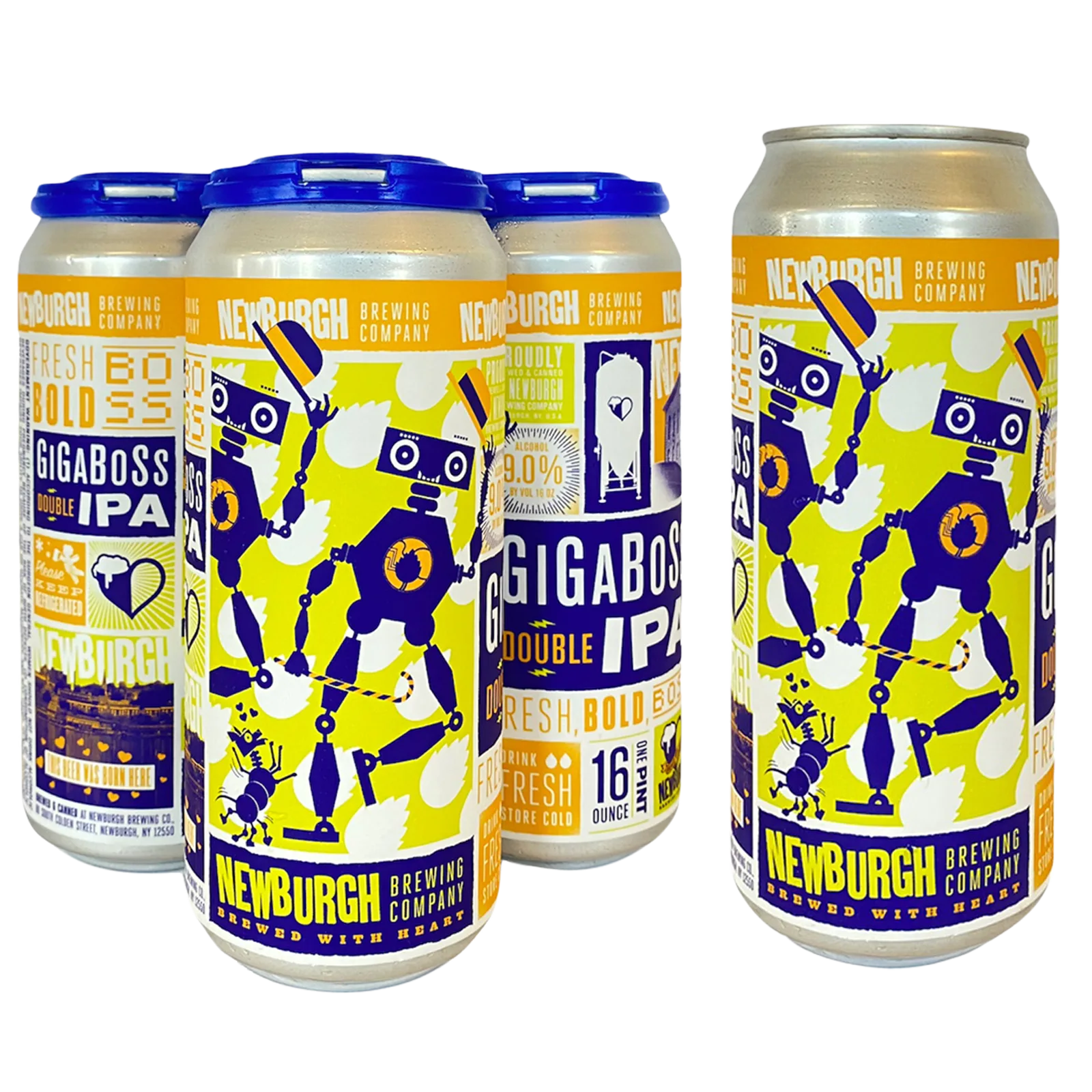 Newburgh Brewing Company GigaBoss DIPA 4pk 16oz Can 9.0% ABV