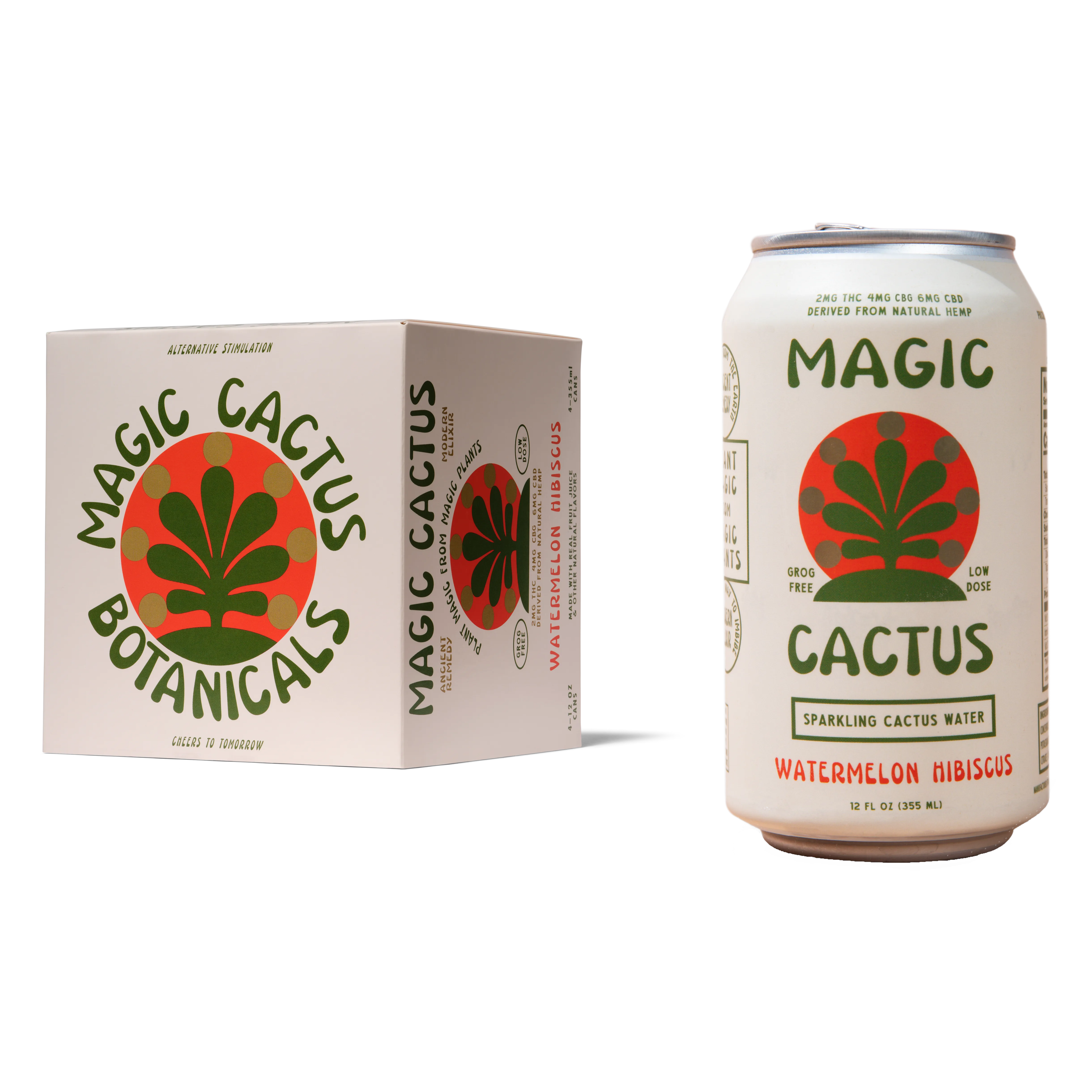 Magic Cactus 2mg THC Watermelon Hibiscus 4pk Cans