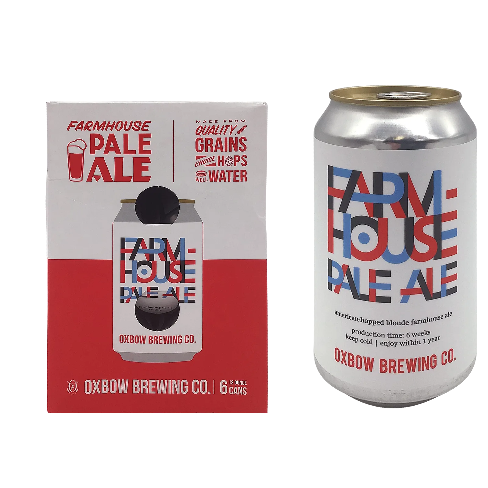 Oxbow Brewing Farmhouse Pale Ale 6Pk Can 6% Abv