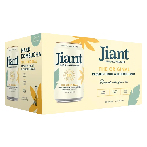 Jiant Hard Kombucha The Original Passion Fruit & Elderflower 6pk 12oz Can 5.0% ABV