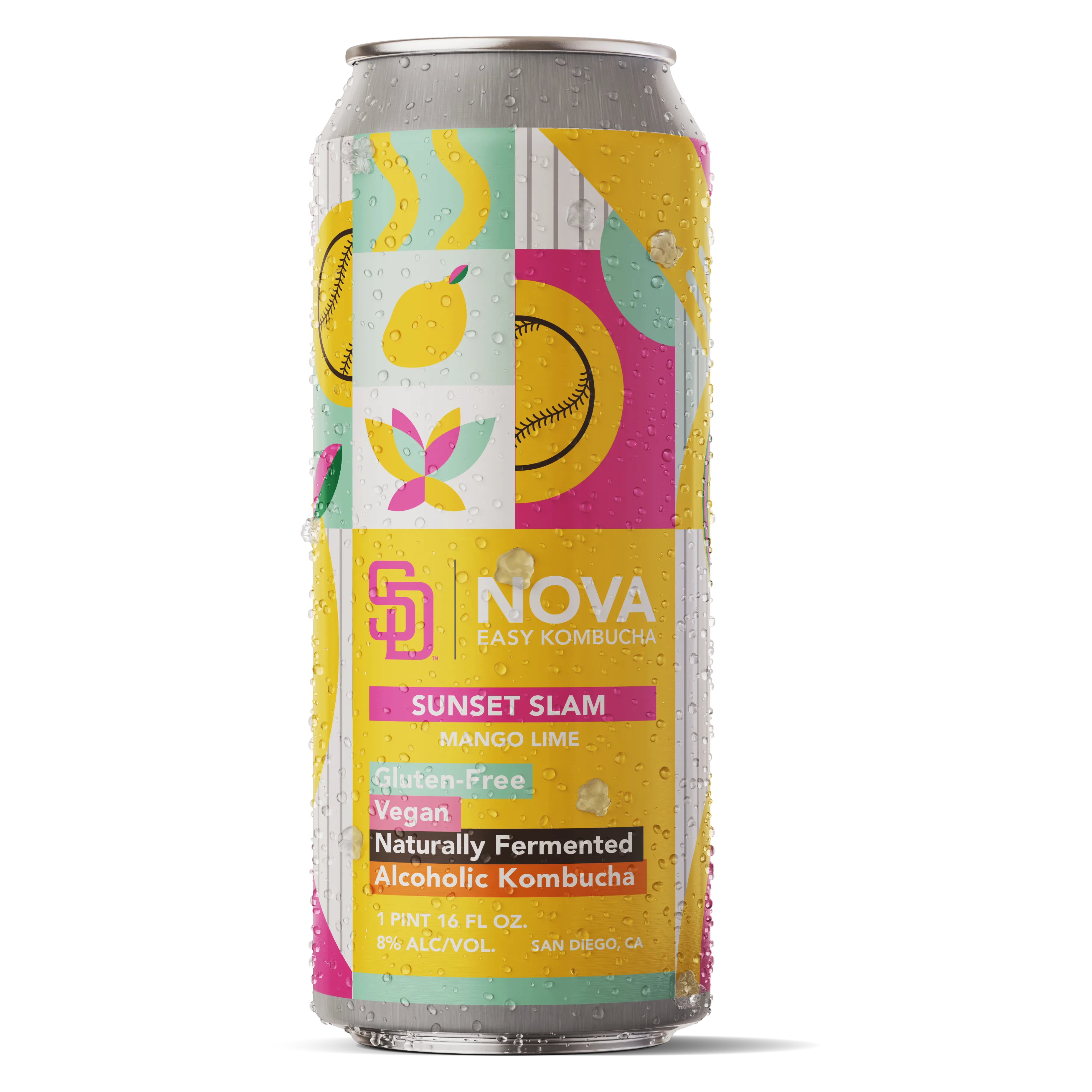 NOVA Kombucha Sunset Slam Single 16oz Can