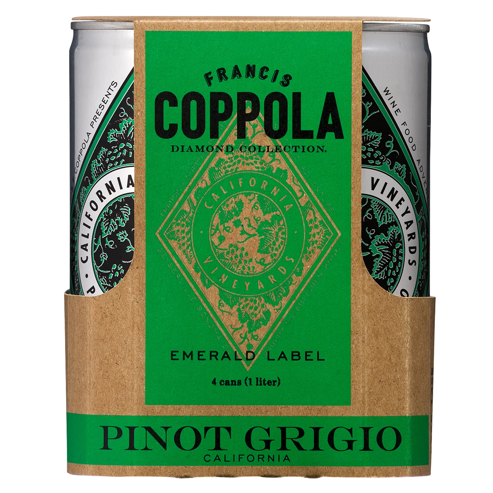 Coppola Diamond Collection Pinot Grigio White Wine, California, 250 mL 4-pack