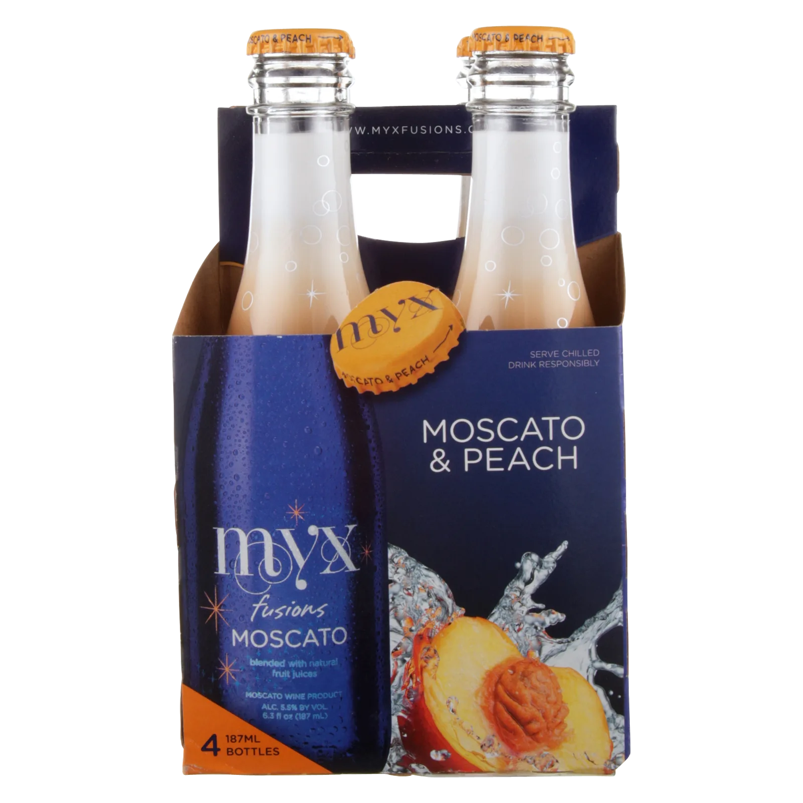 MYX Peach Moscato 4 Pack 187ml Bottles