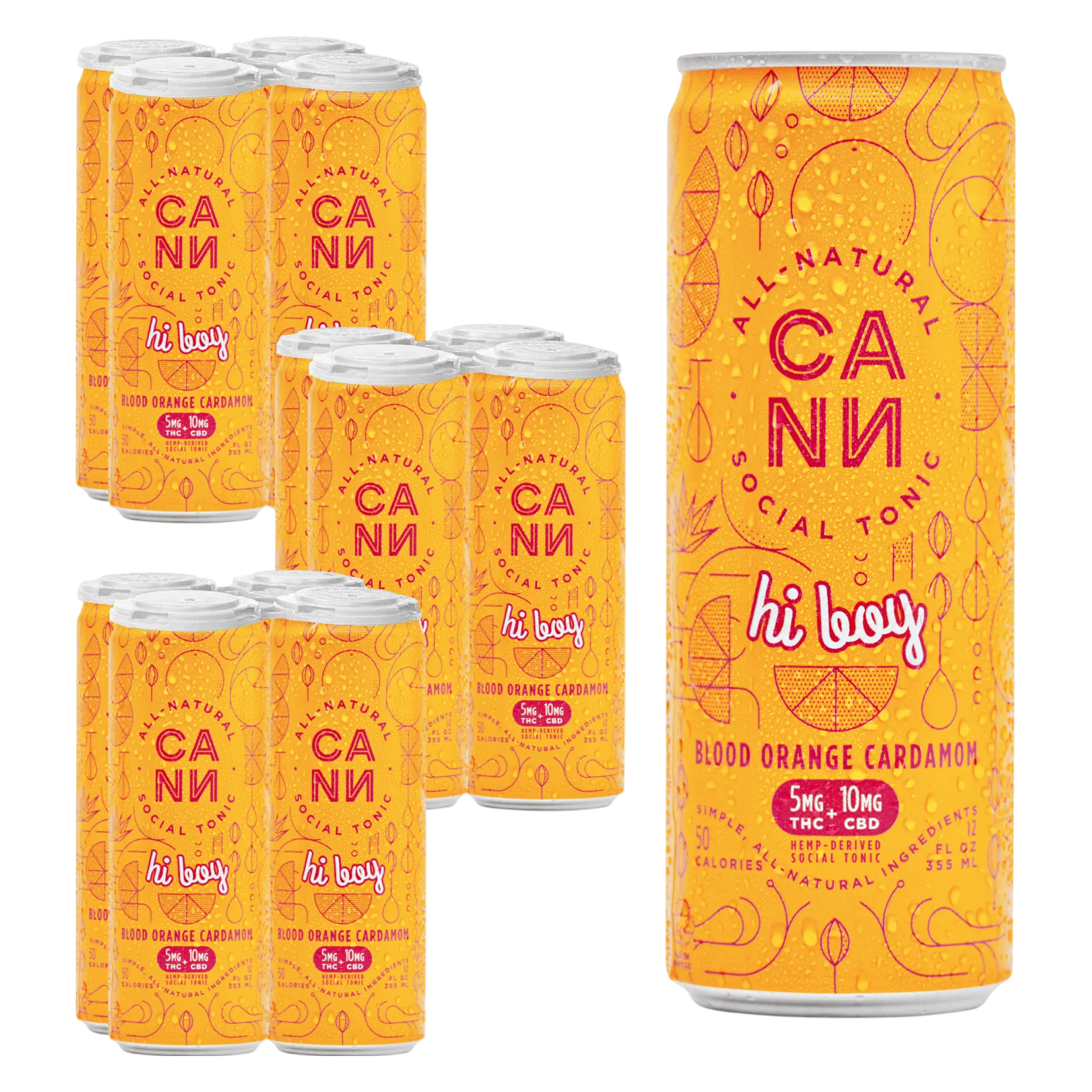 Cann Blood Orange Cardamom 5mg THC 10mg CBD Seltzer 12pk Can
