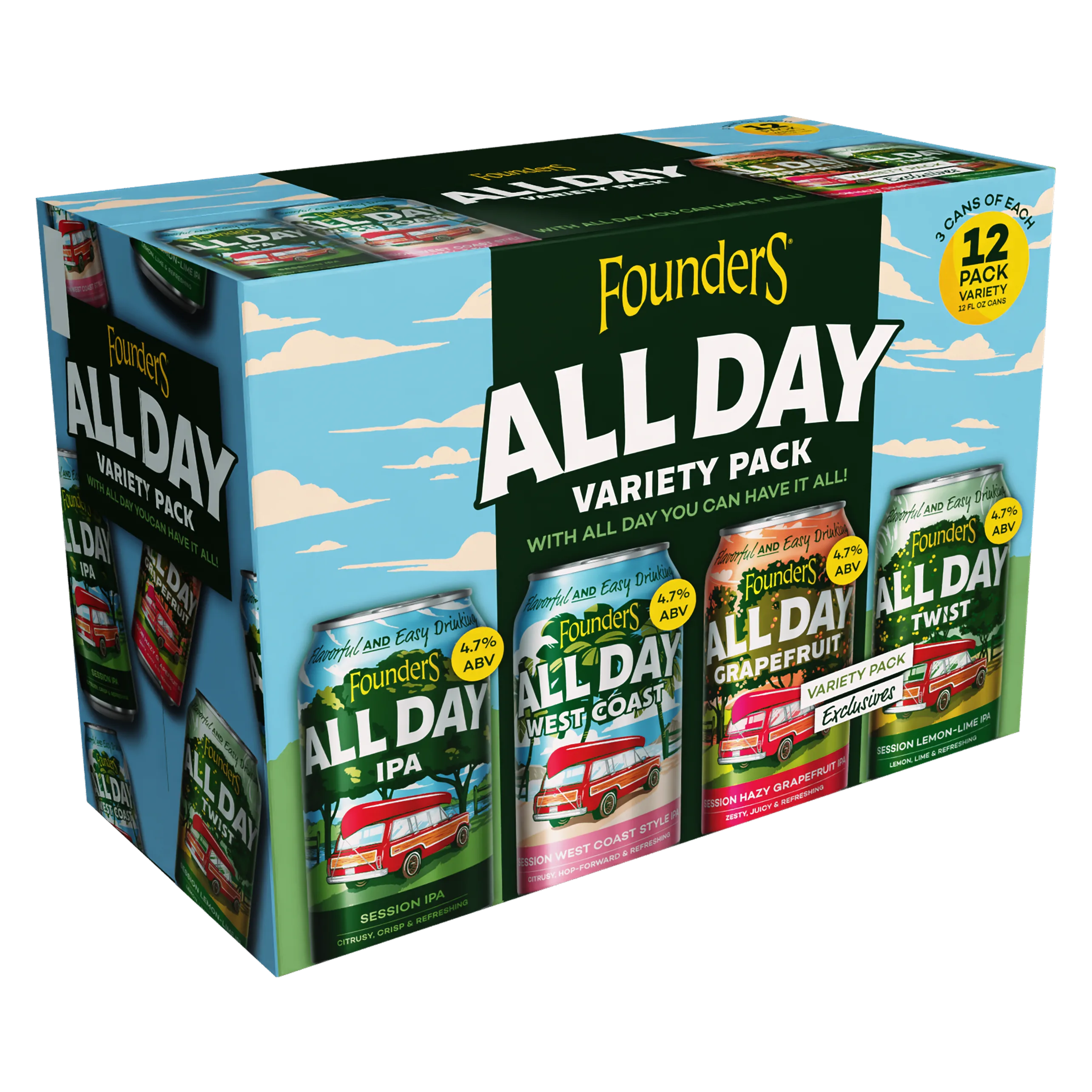 Founders All Day IPA Variety Pack 12pk Can 4.9% ABV