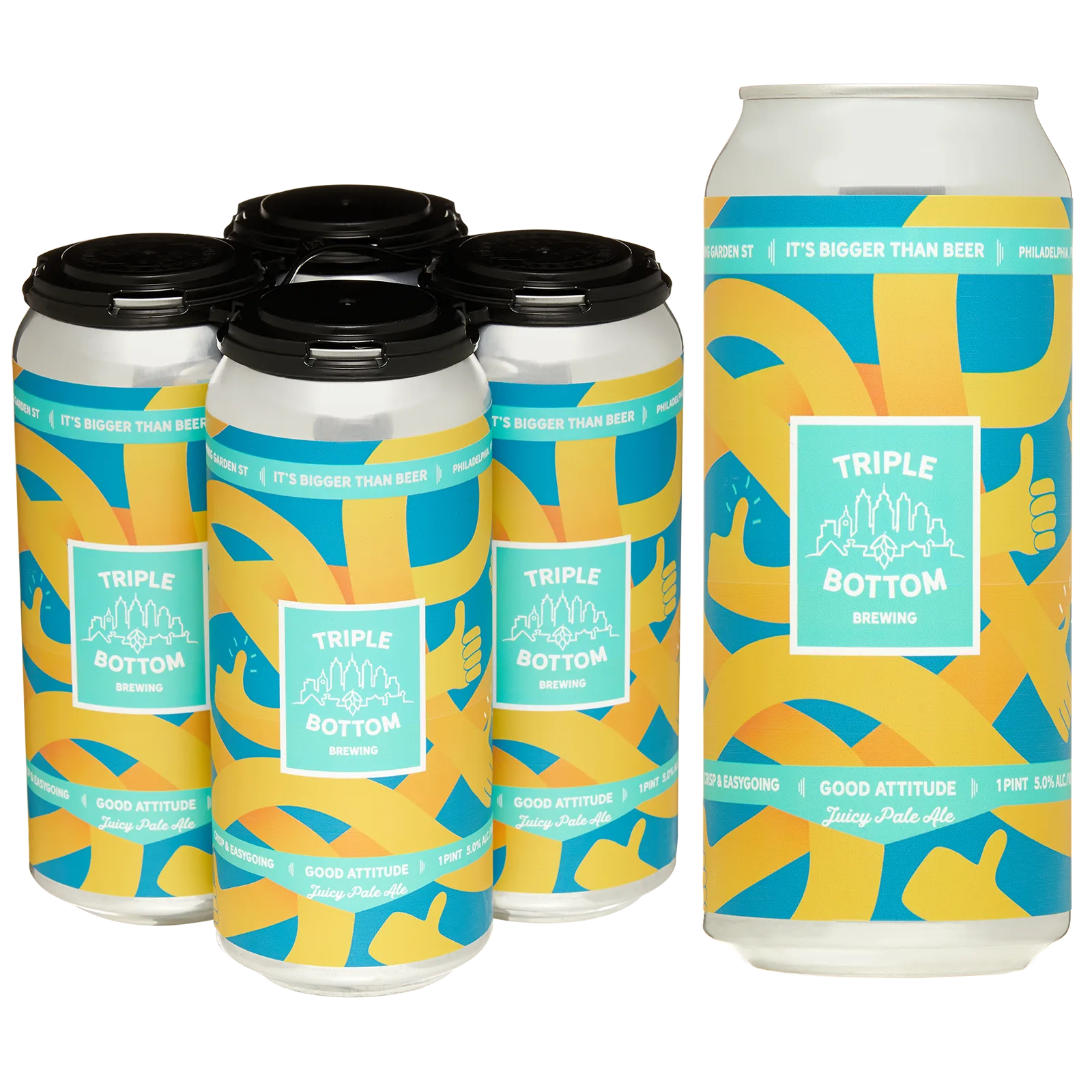 Triple Bottom Brewing Good Attitude Hazy Pale Ale 4pk 16oz Can 5.0% ABV
