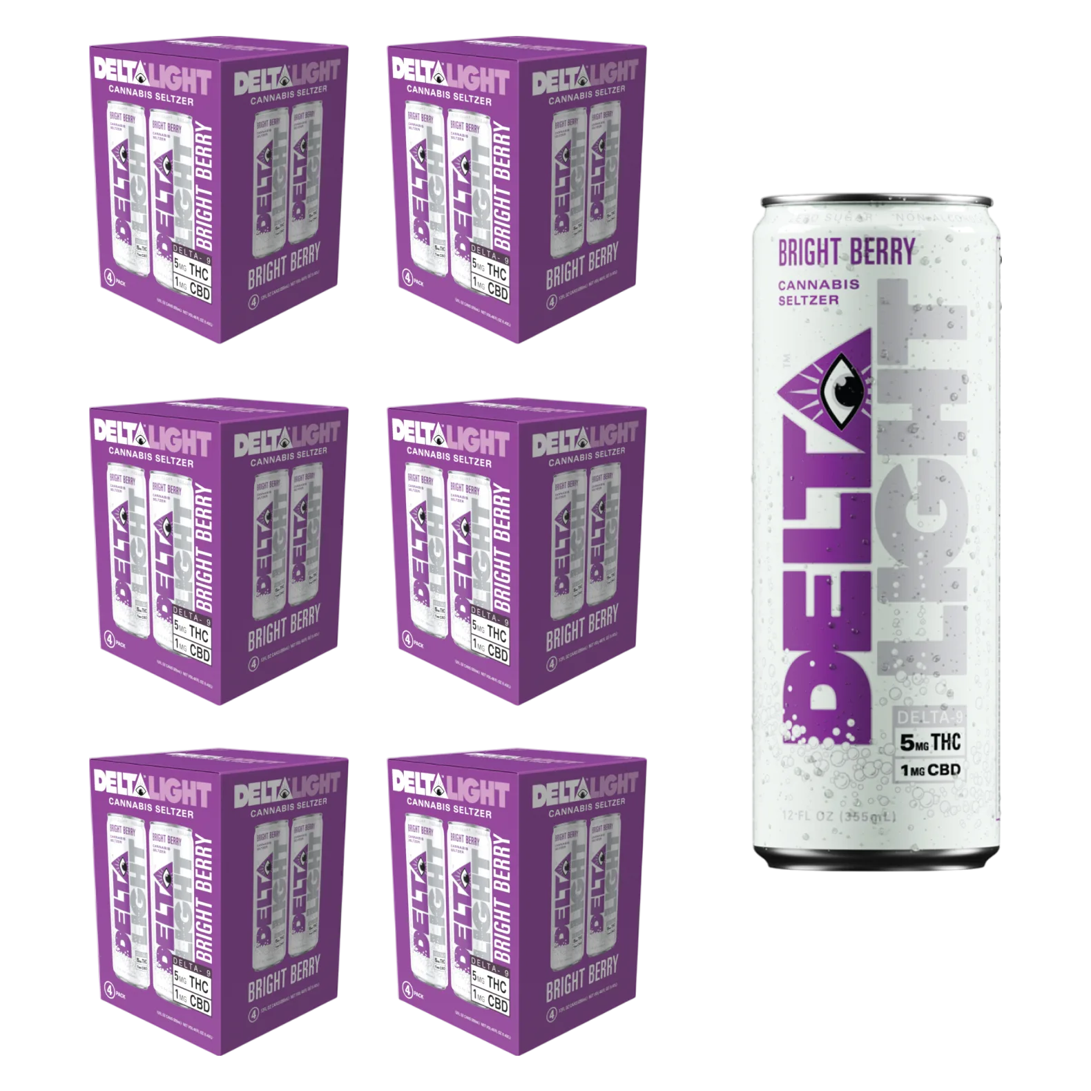 Delta Light 5mg THC Bright Berry Seltzer 24pk Can