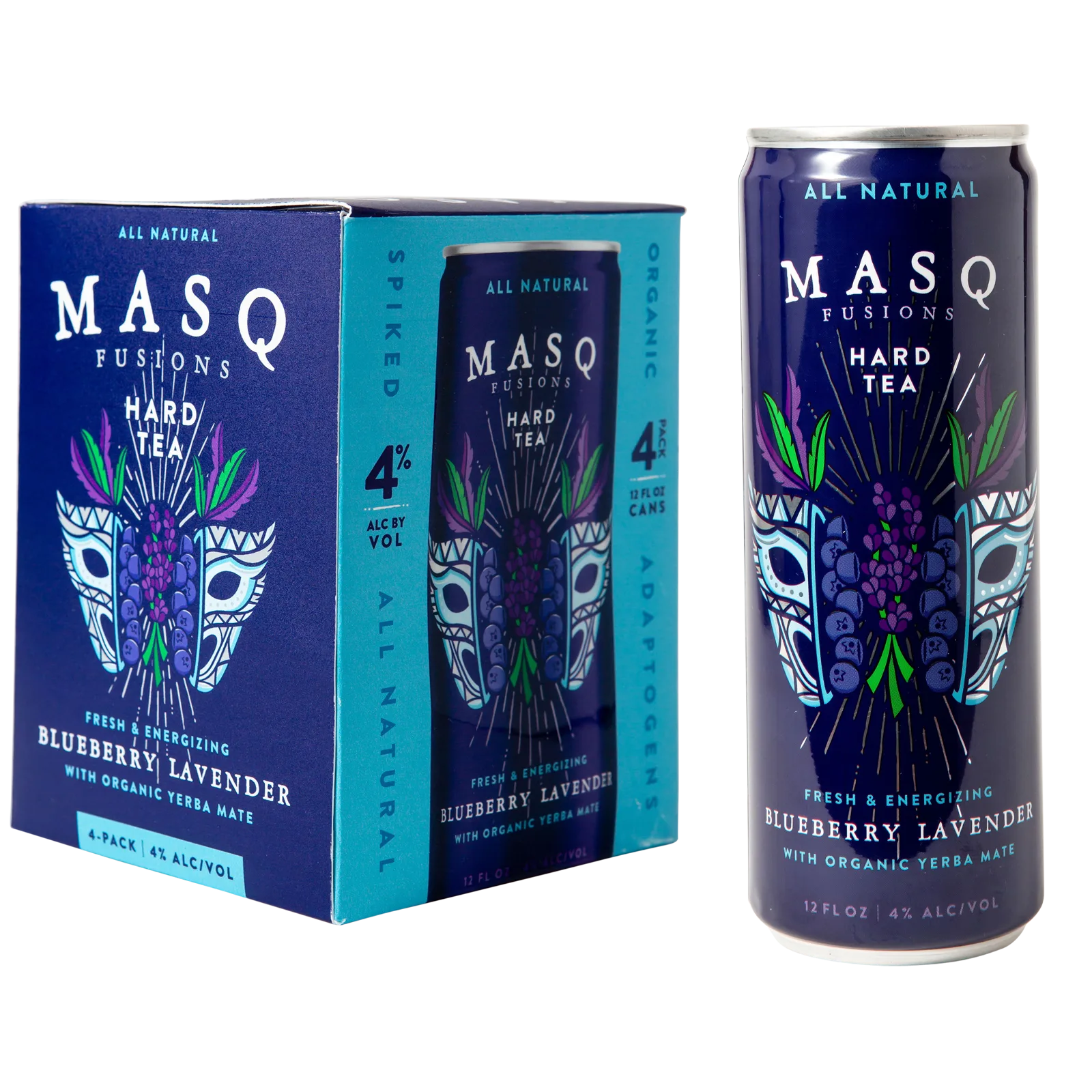 Masq Fusions Blueberry Lavender Hard Tea 4pk 12oz Can 4.0% ABV