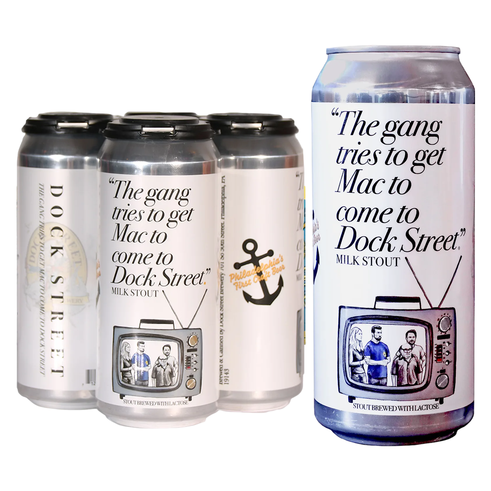 Dock Street "The Gang Tries to Get Mac to Come to Dock Street" Milk Stout 4 Pack 16 oz Cans