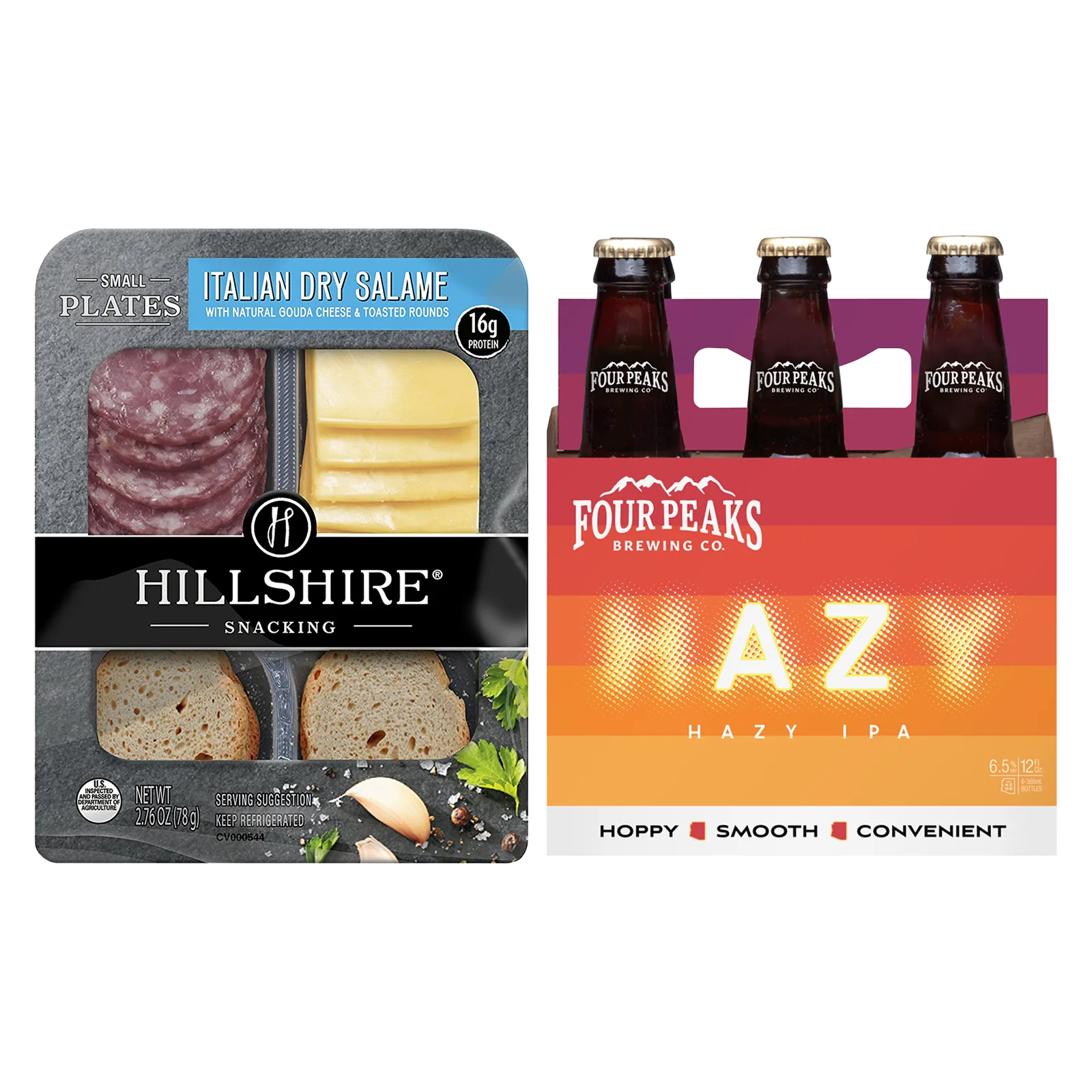 Four Peaks Brewing Hazy IPA 6pk and Italian Dry Salame & Gouda Cheese Bundle