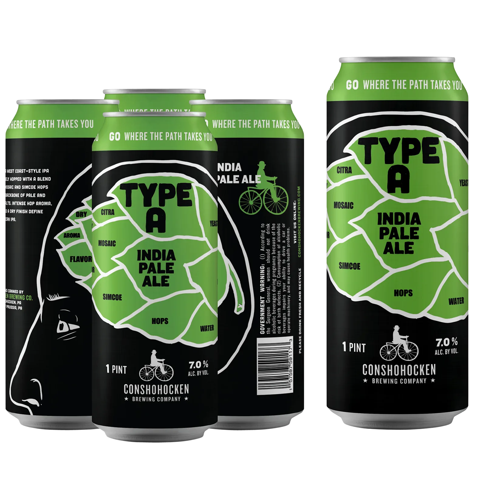 Conshohocken Brewing Company Type A IPA 4pk 16oz Can 7.0% ABV