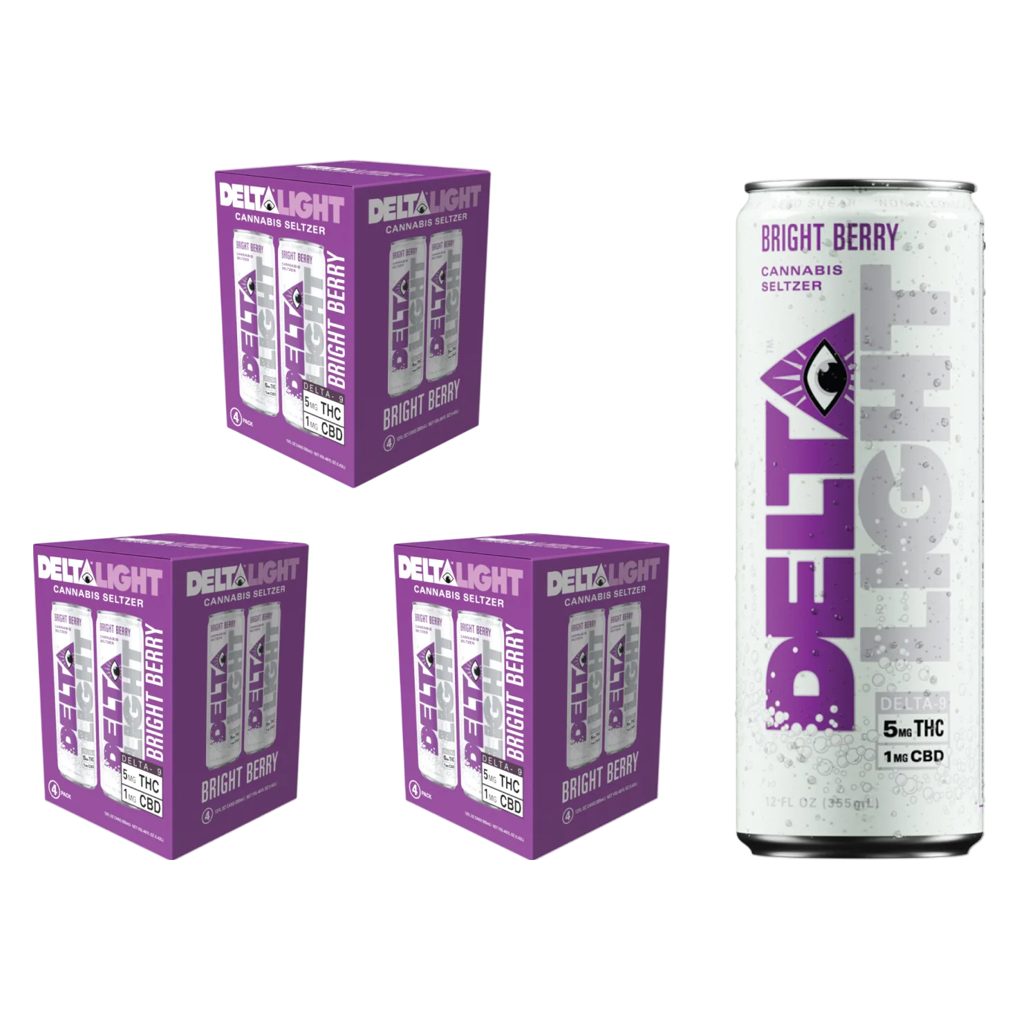 Delta Light 5mg THC Bright Berry Seltzer 12pk Can