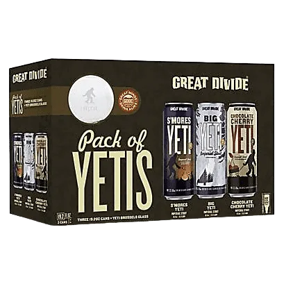 Great Divide Brewing Pack of Yetis with Glass 3pk 19.2oz Can