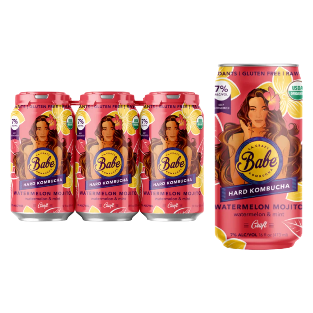 Babe Hard Kombucha Watermelon Mojito (6PKC 12 OZ)
