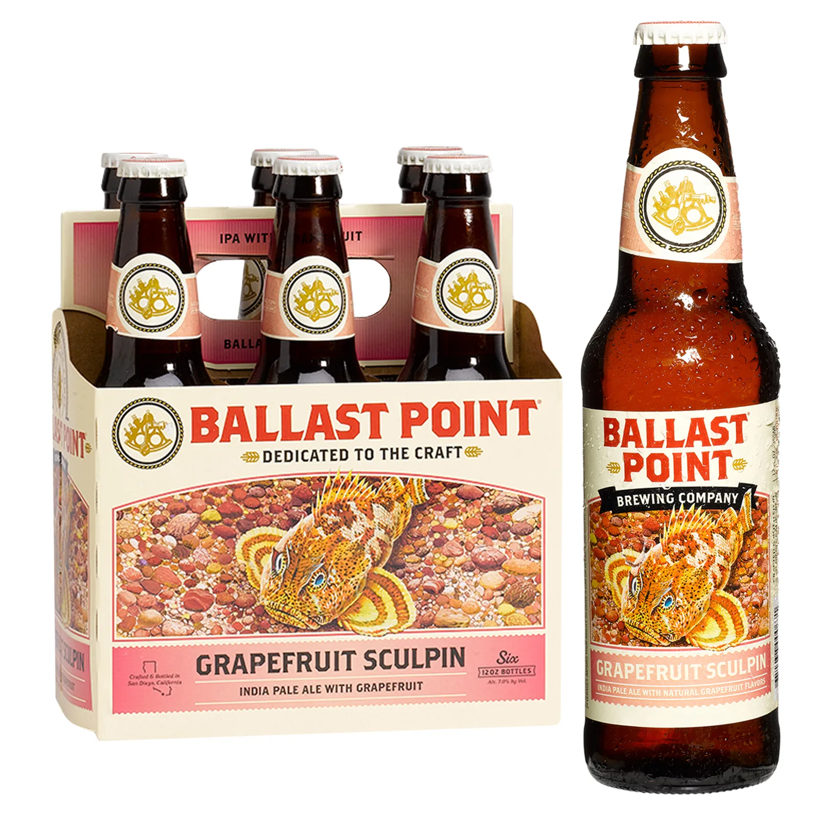Do Not Use DNU Ballast Point Grapefruit Sculpin 6 Pack Bottles