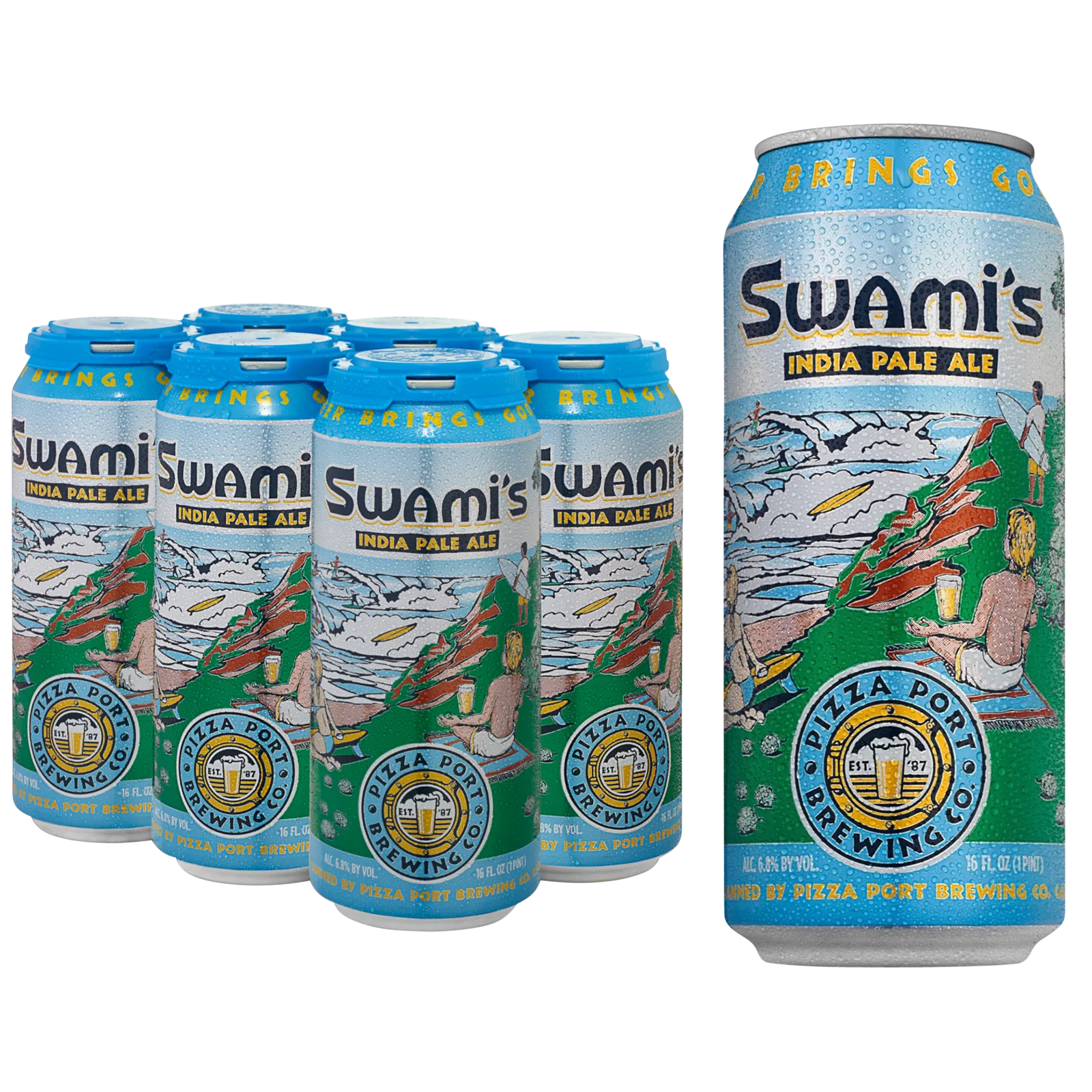 Pizza Port Swami's IPA 6pk 16oz Can 6.8% ABV