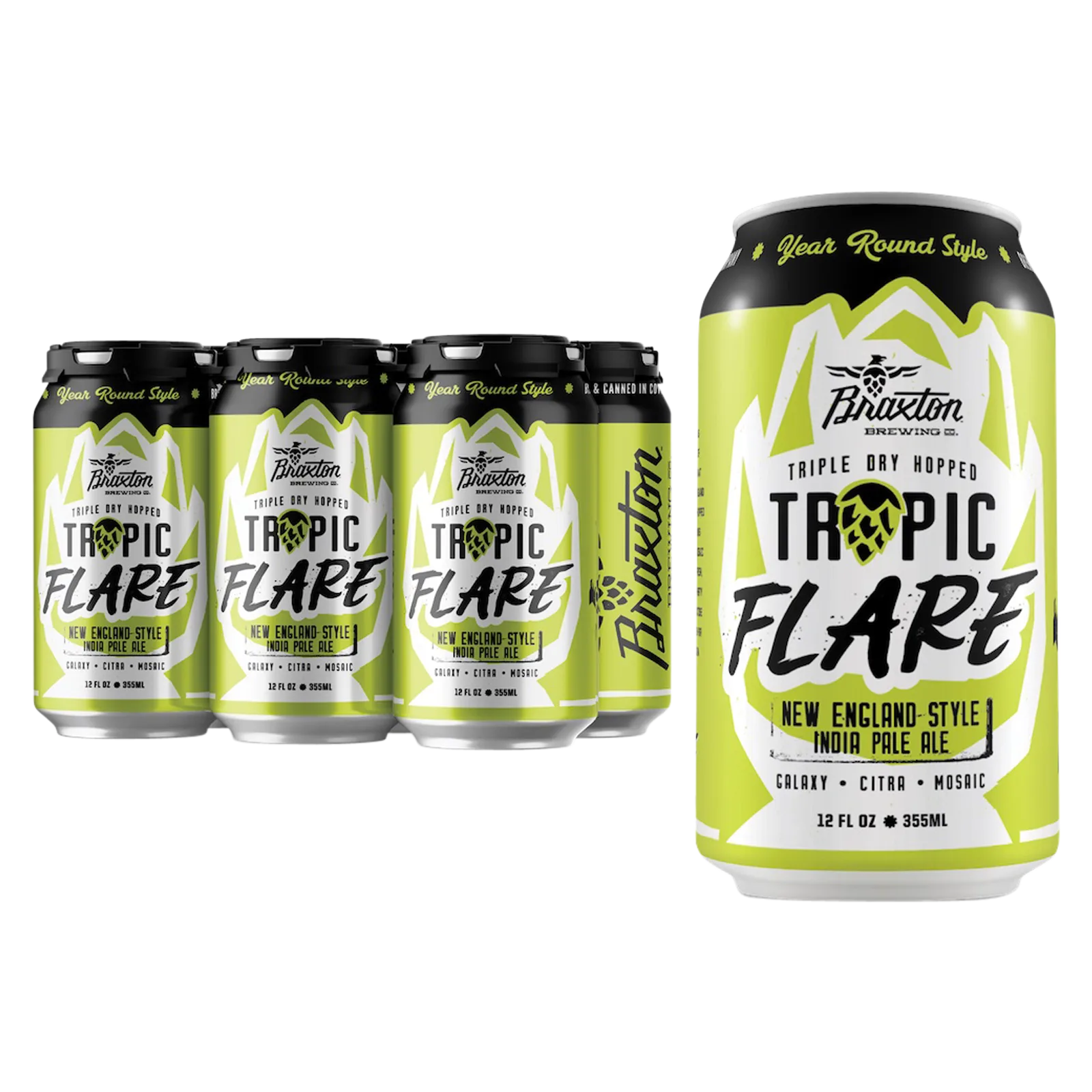 Braxton Brewing Co Tropic Flare New England IPA 6pk Can 6.8% ABV