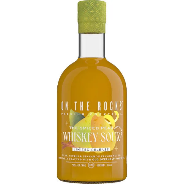 On The Rocks Old Overholt The Spiced Pear Whiskey Sour Ready To Drink Cocktail 375Ml