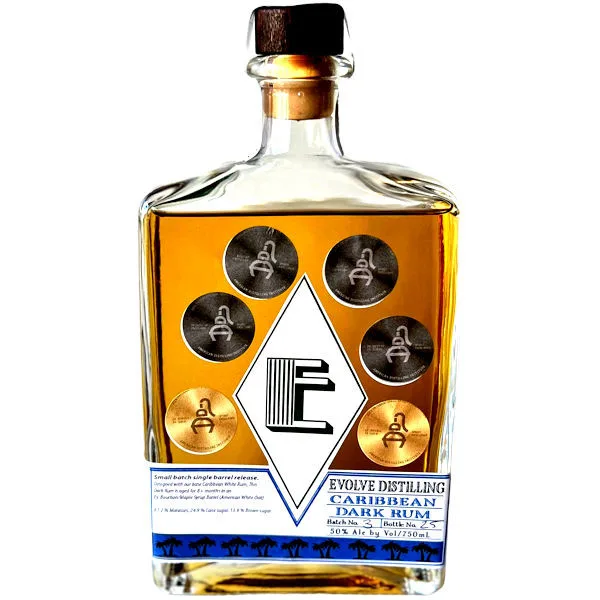 Evolve Distilling Caribbean Dark Rum 750Ml