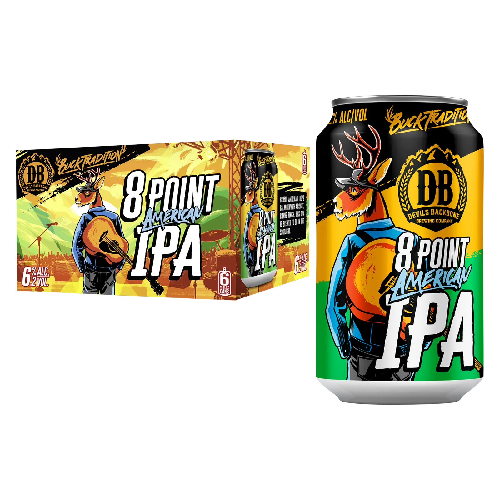 Devils Backbone 8 Point American IPA 6pk Can 6.2% ABV