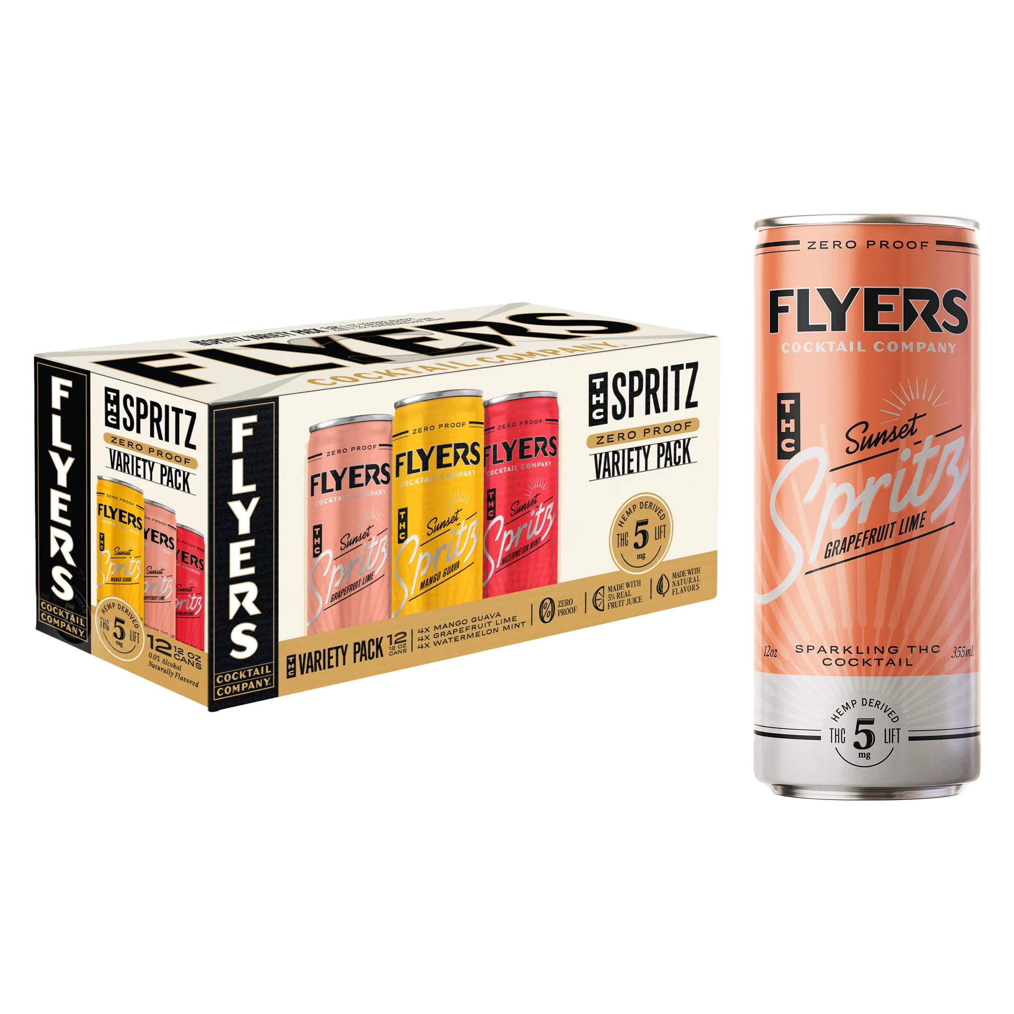 Flyers THC Sunset Spritz 5mg THC Cocktail 12pk Can