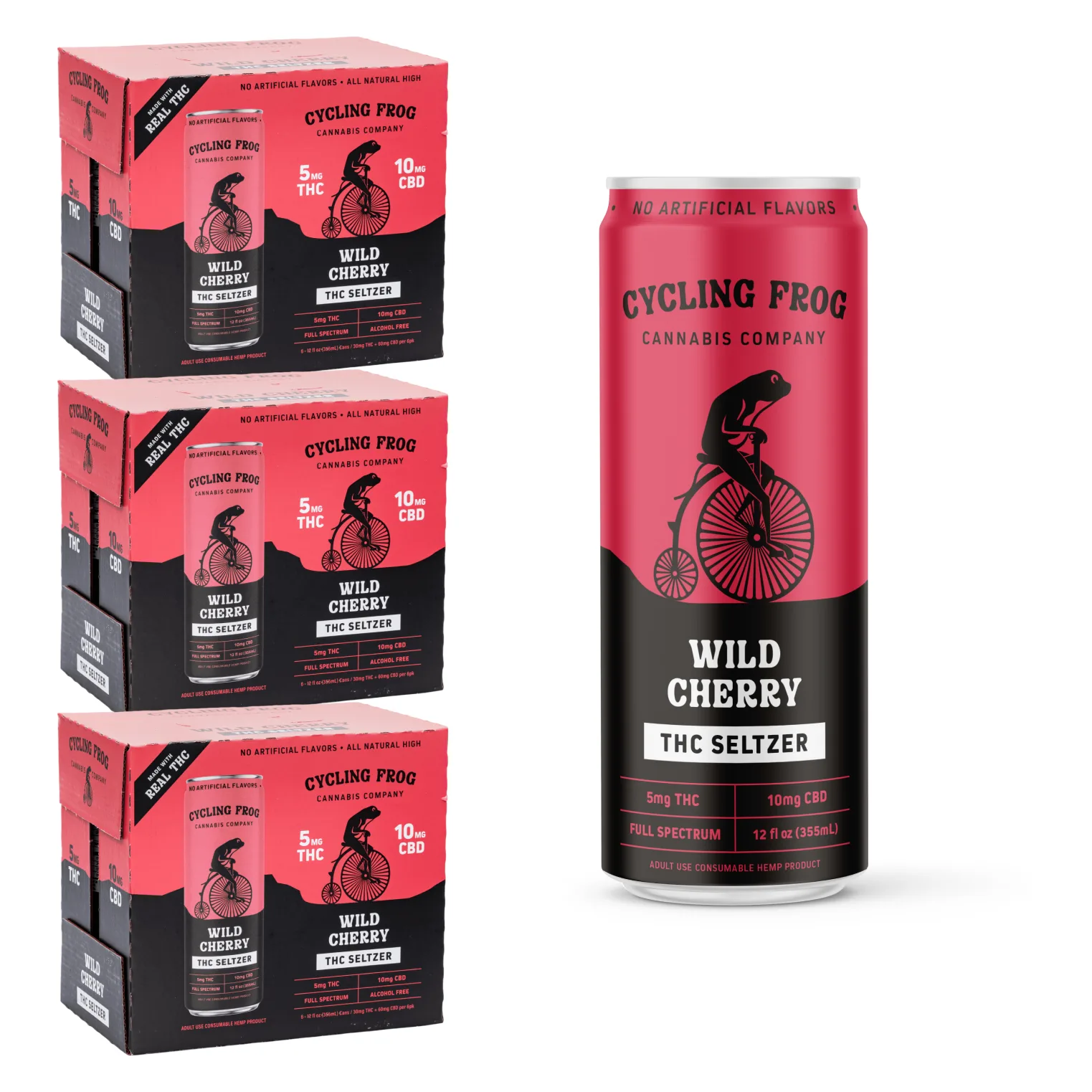 Cycling Frog 5mg THC Wild Cherry Seltzer 24pk Can