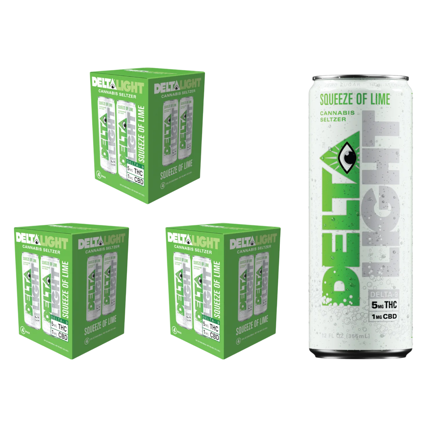 Delta Light 5mg THC Squeeze of Lime Seltzer 12pk Can