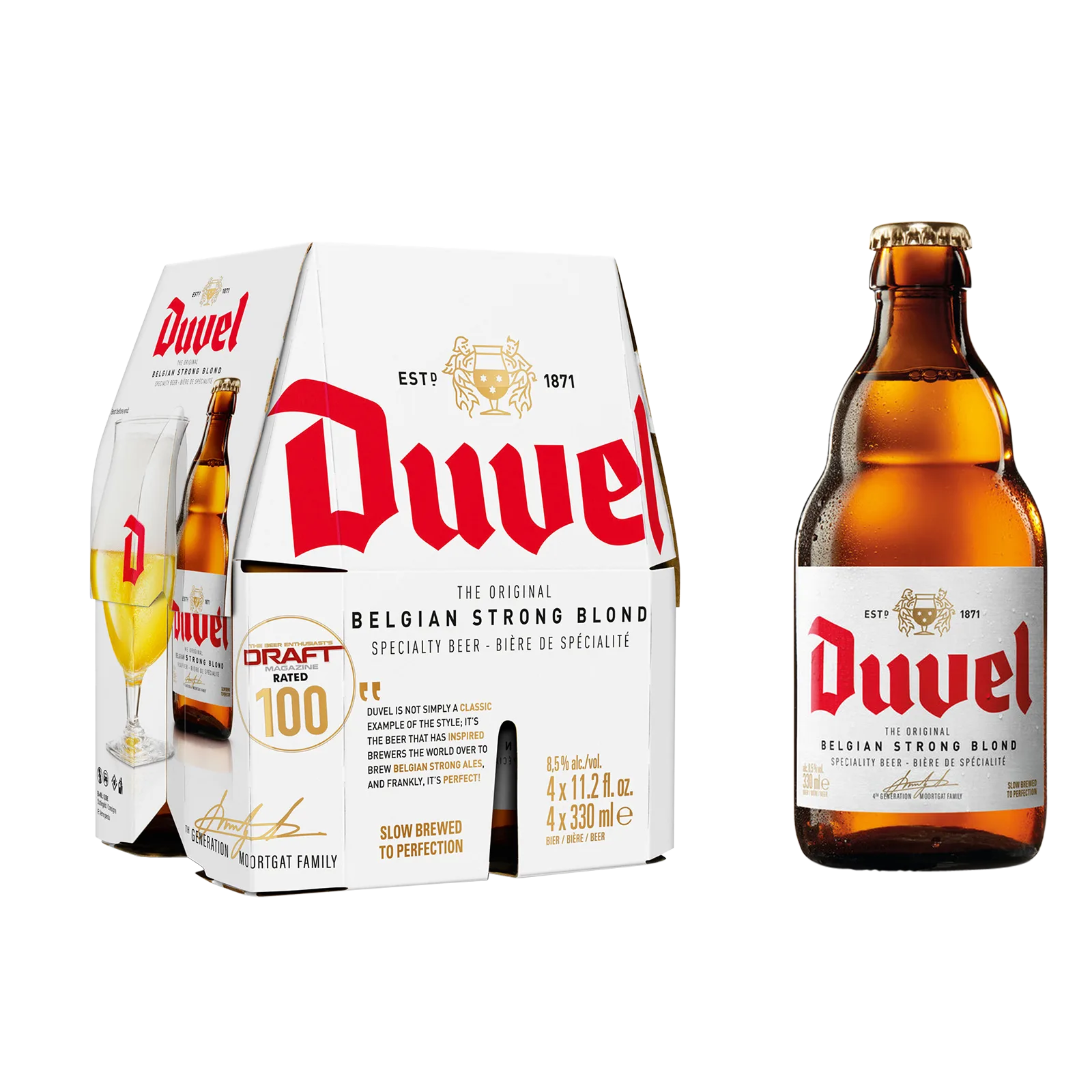 Duvel Belgian Ale 4pk 11.2oz Btl 8.5% ABV