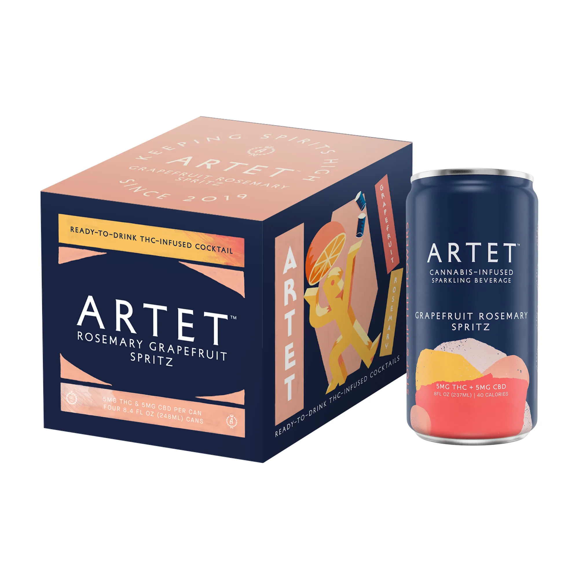 Artet 5mg THC Grapefruit Rosemary Spritz 4pk 8oz Can