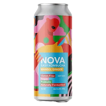 NOVA Easy Kombucha Mango Ginger Single 16oz Can