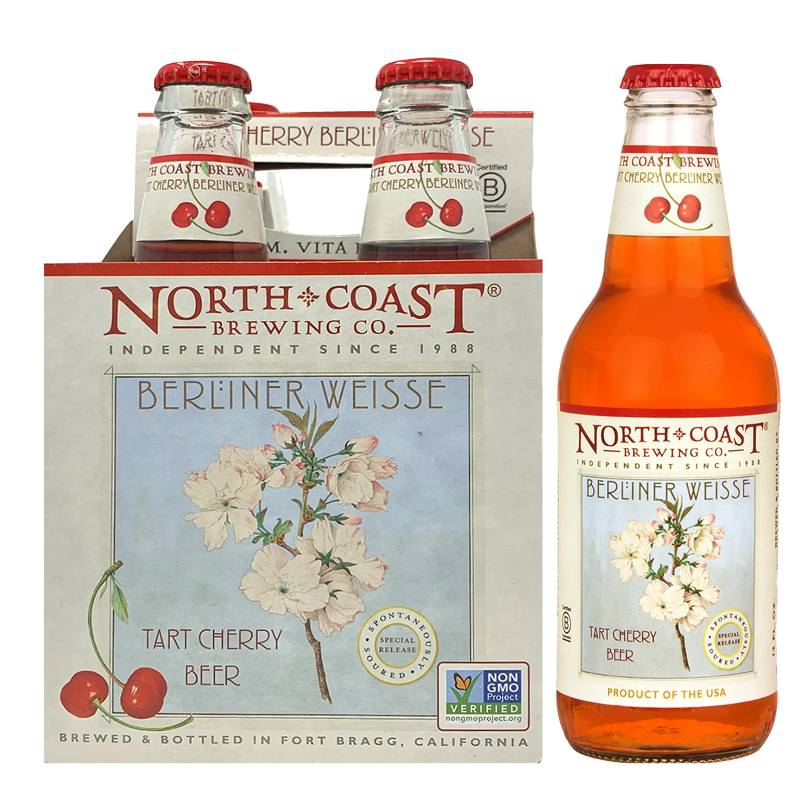 North Coast Cherry Berlinerweisse 4pk Btl 4.0% ABV