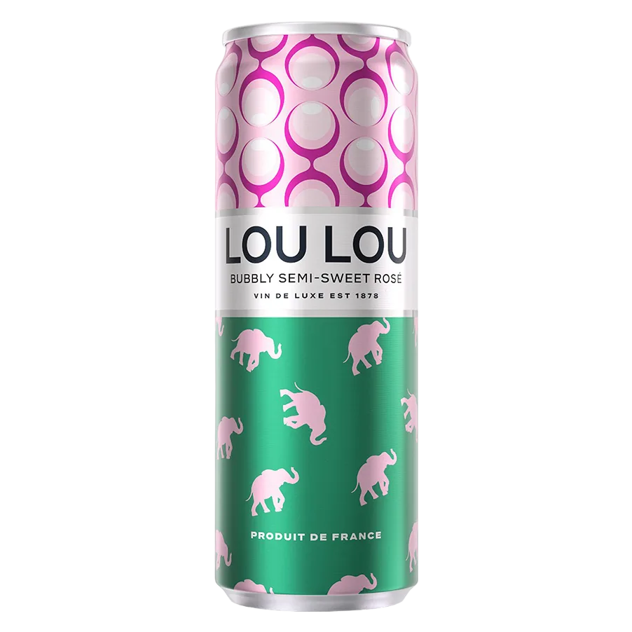 Lou Lou Bubbly Semi Sweet Rose 355ml Can 8.4% ABV