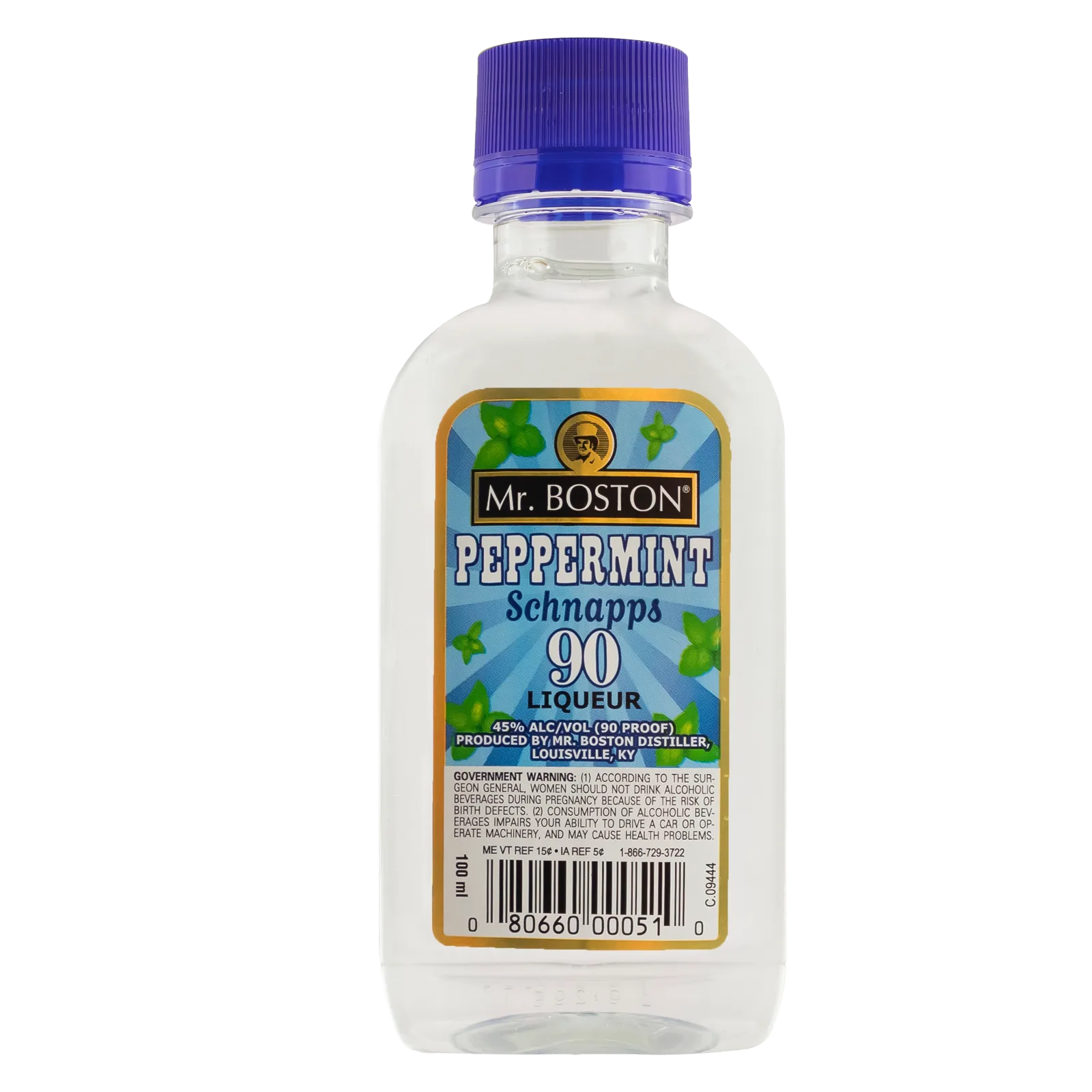 Mr. Boston Peppermint Schnapps 90 Proof 100ml