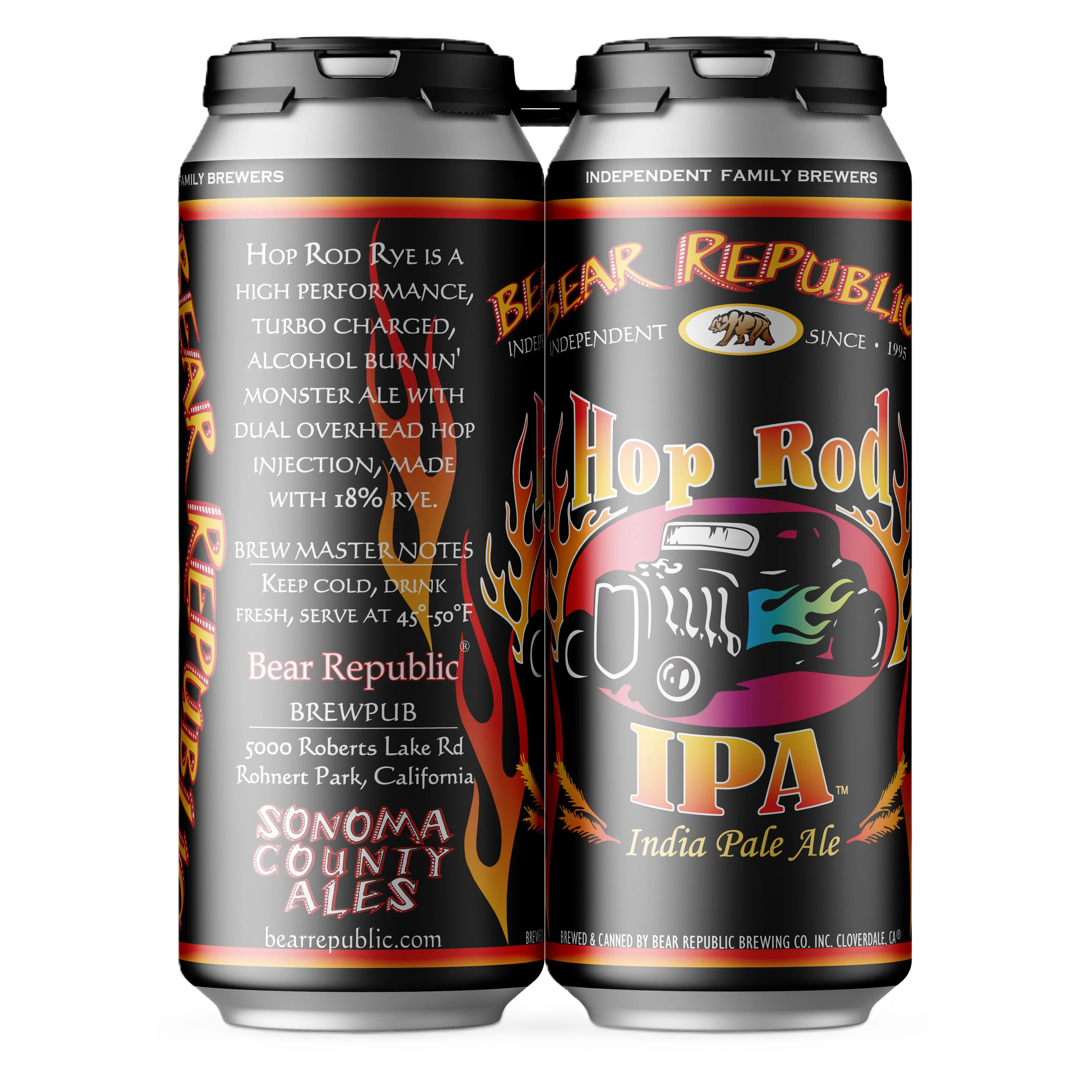 Bear Republic Brewing Co. Hop Rod Rye IPA (4PKC