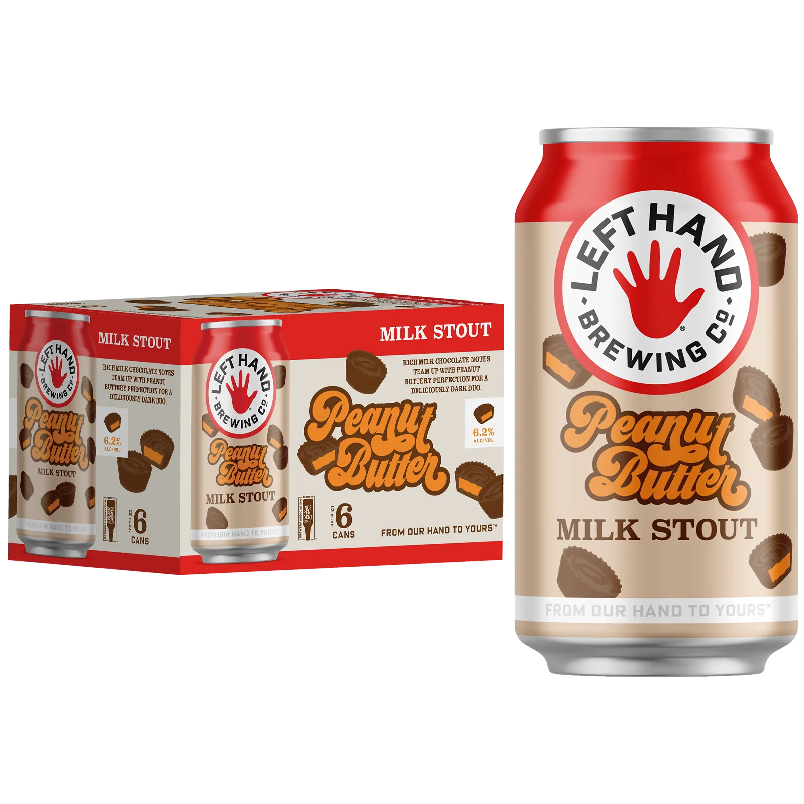 Left Hand Brewing Peanut Butter Milk Stout 6pk Can 6.2% ABV