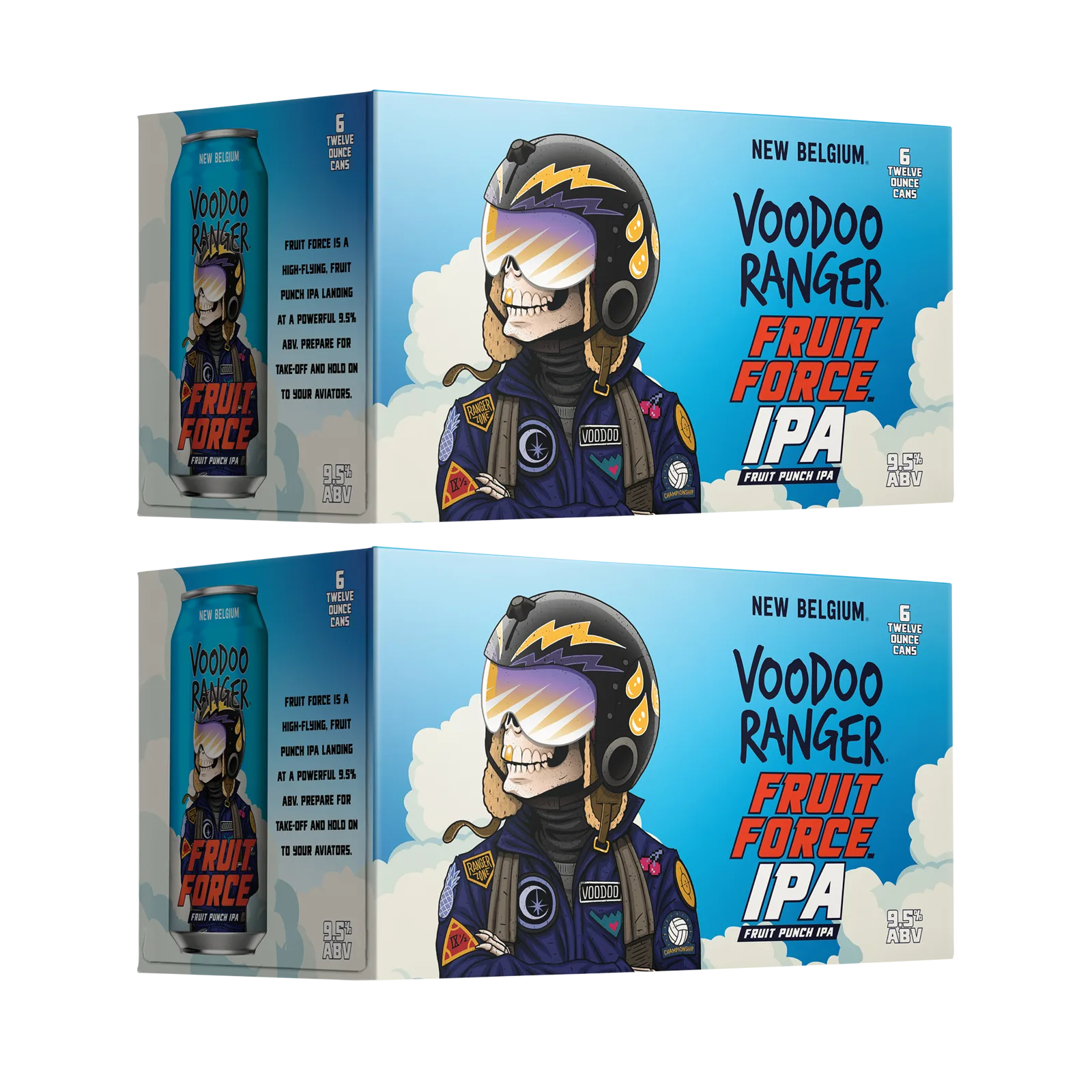 2 FOR BUNDLE New Belgium Voodoo Ranger Fruit Force IPA 6pk Can 9.5% ABV