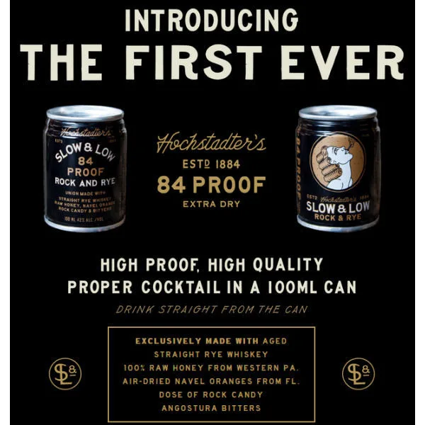 Hochstadters Slow And Low Rock And Rye Cocktail In A Can 100Ml